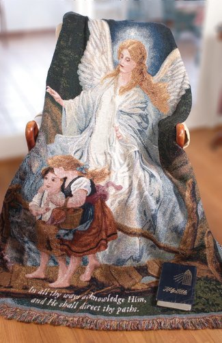 Religious Tapestry Throw Blanket 50x60 Inches - Bible Verse 'Direct Thy Paths' Christian Home Decor for Bedroom, Prayer Room & Gift