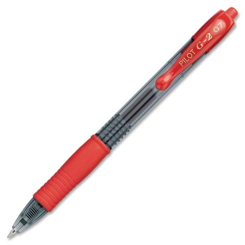 Pilot G2 Retractable Gel Pens - Fine Point 0.7mm Red Ink - Smooth Writing Refillable Gel Pen for Office, School & Note Taking - Pack of 12