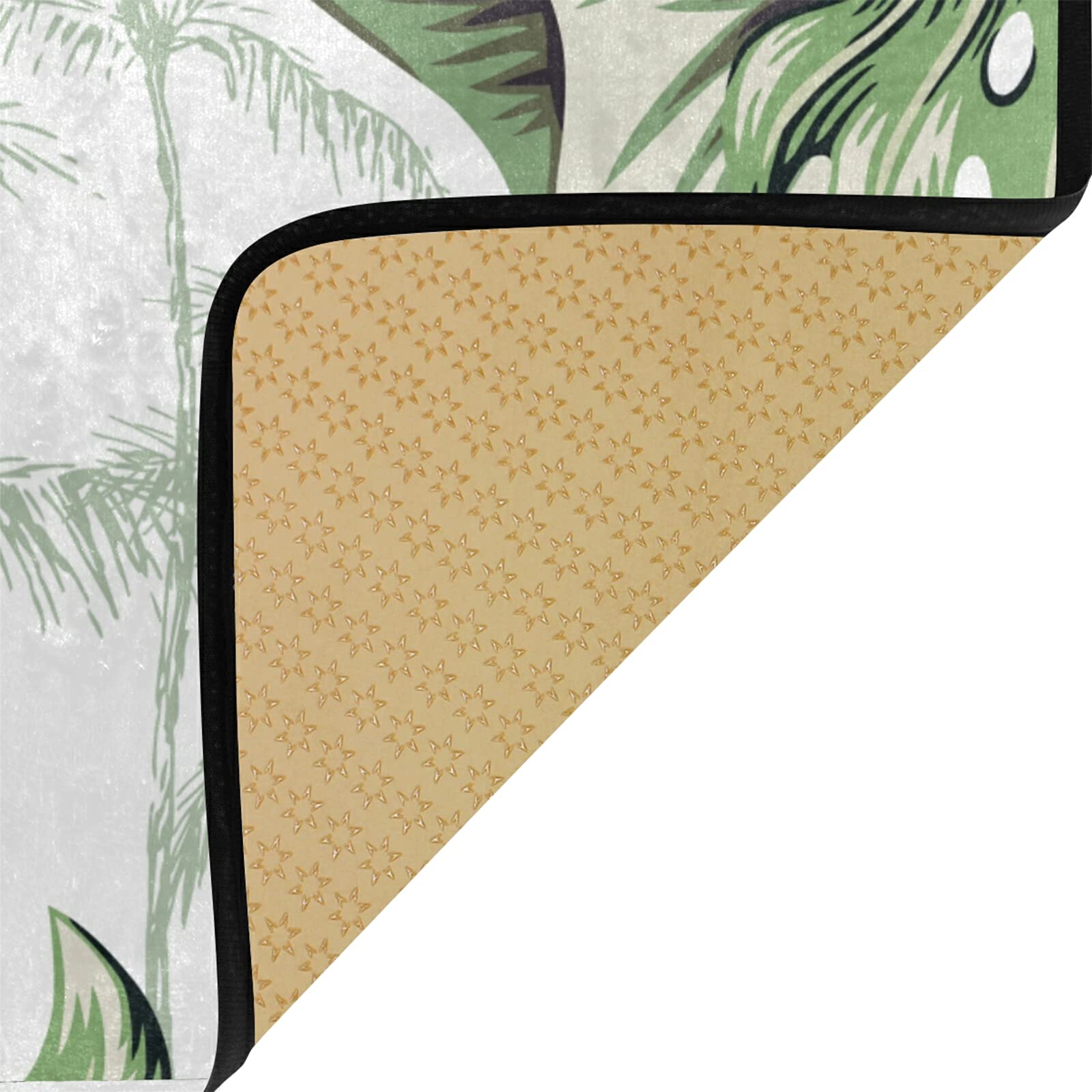 Susiyo Anti-Fatigue Kitchen Mat - Non-Slip Monstera Leaf Design, Oil & Stain Resistant, Easy Clean Floor Rug for Indoor/Outdoor Use - Perfect for Kitchen, Bathroom, Entryway & High-Traffic Areas