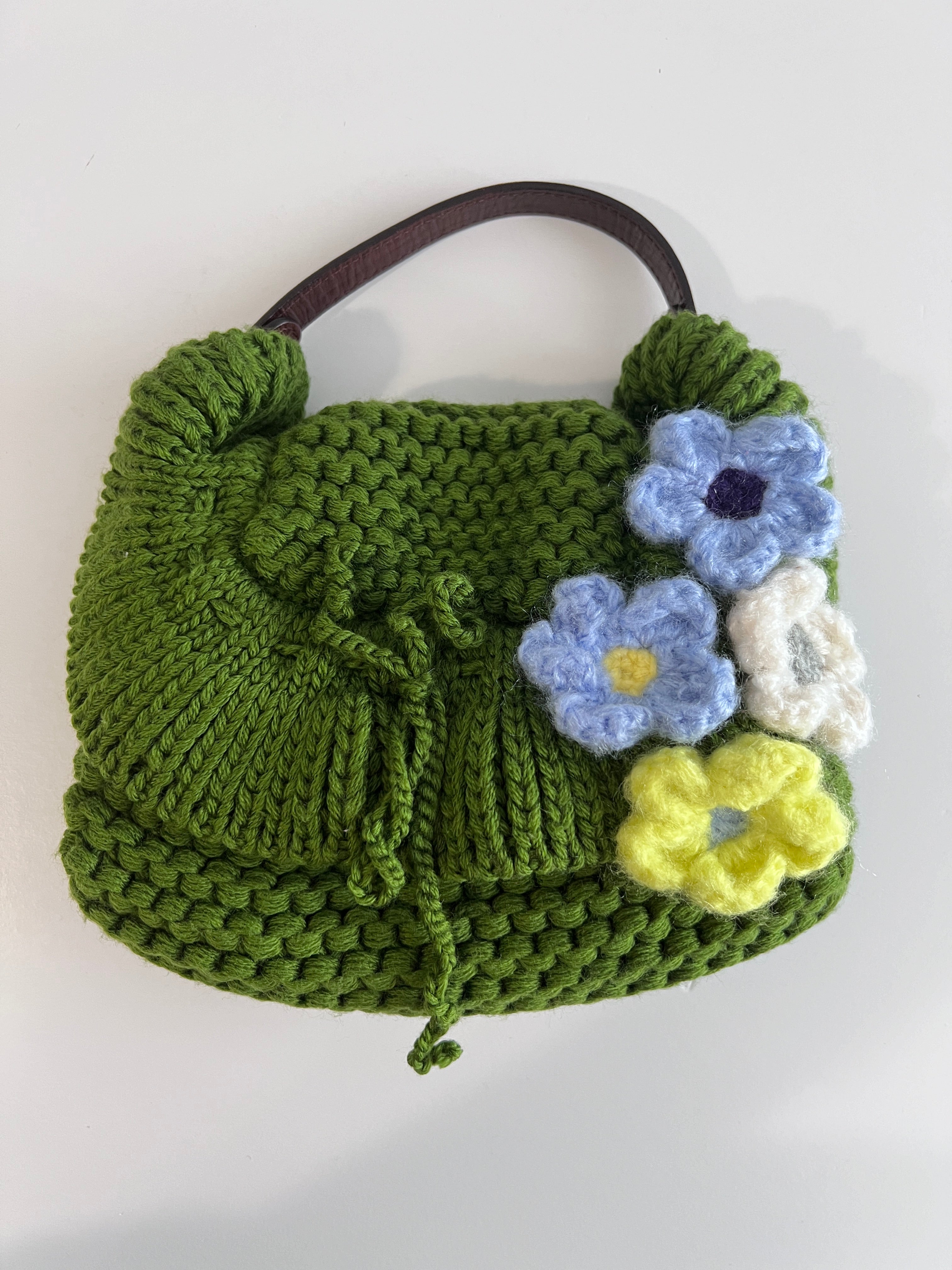 Fendi Green Wool Knit Mini Bag - Stylish & Luxurious Crossbody Purse for Women | Perfect for Parties, Dates & Everyday Use