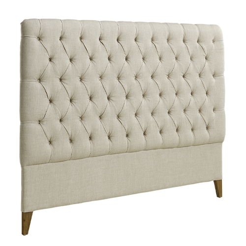 Artwood London Upholstered Headboard - Linen Sand Fabric - King & Super King Size - Perfect for Bedroom Decor & Luxury Bed Frames