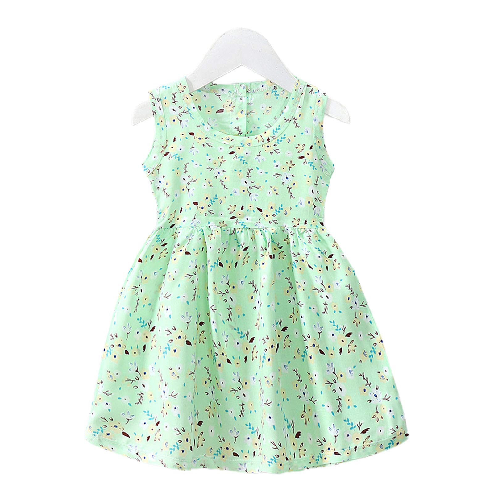 **Cartoon Print Princess Sundress for Baby Girls - Breathable, Sweat Absorption & Anti-Fade Sleeveless Summer Dress - Perfect for Beach, Party & Outdoor Play**