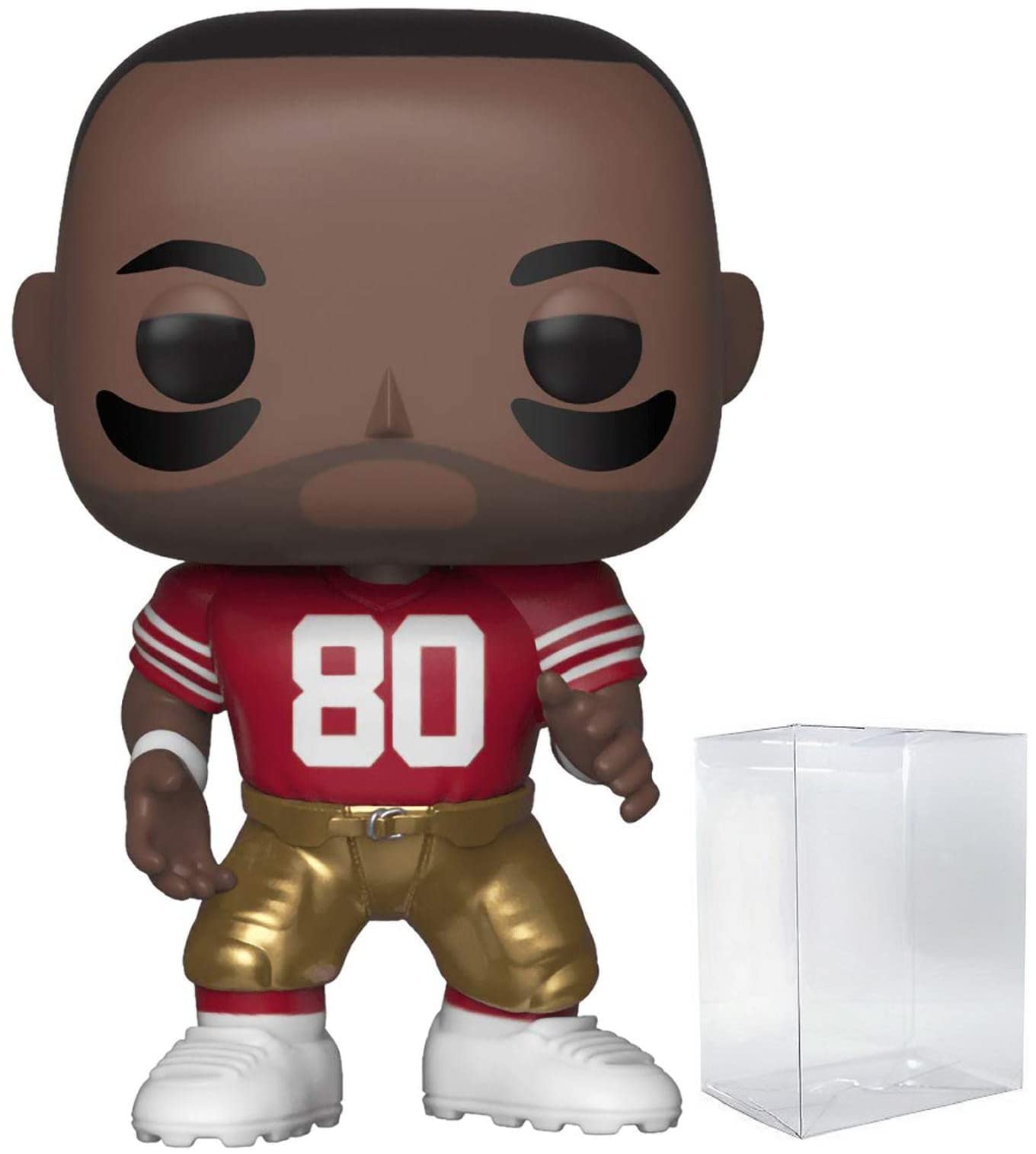 Jerry Rice San Francisco 49ers Home Jersey Vinyl Figure - Officially Licensed NFL Collectible (Bundled with Display Case) | Perfect for Sports Memorabilia Collections, Man Cave Decor, and Football Fan Gifts