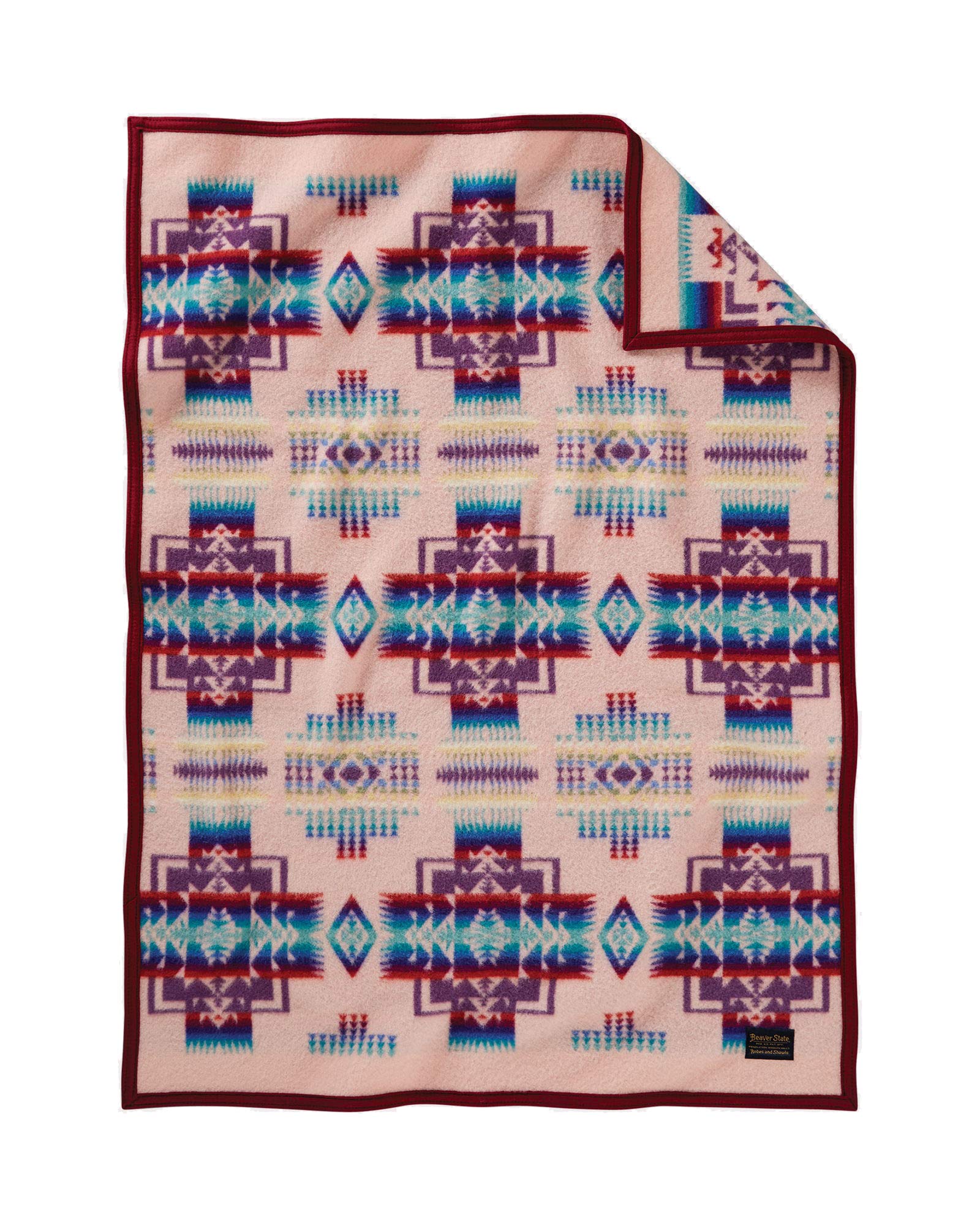 PENDLETON Chief Joseph Crib Blanket - Soft Pink Baby Blanket for Nursery, Swaddling & Gift | Cozy & Durable Cotton Blend for Newborns & Infants