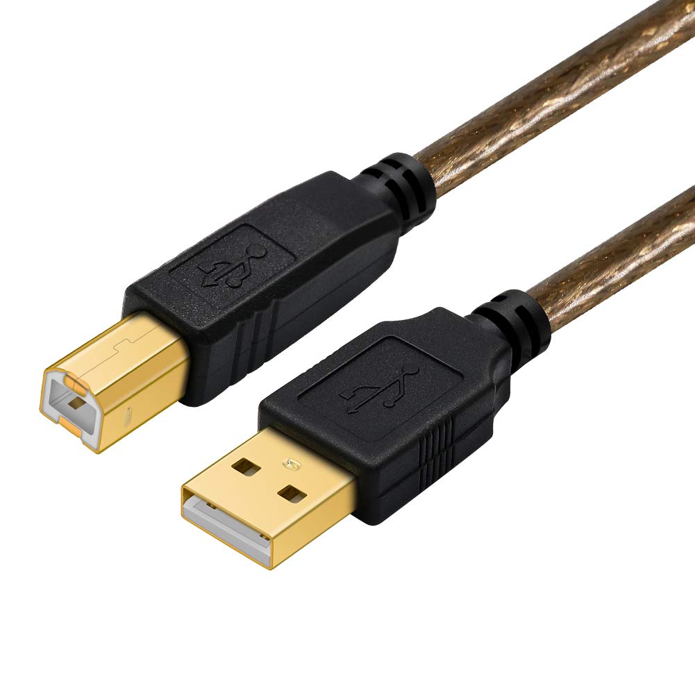 Yeung Qee 6.6ft USB 2.0 Printer Cable - High Speed A Male to B Male Scanner Cord for HP, Canon, Lexmark, Dell, Xerox, Samsung Printers | Perfect for Home Office & Small Business Printing Needs