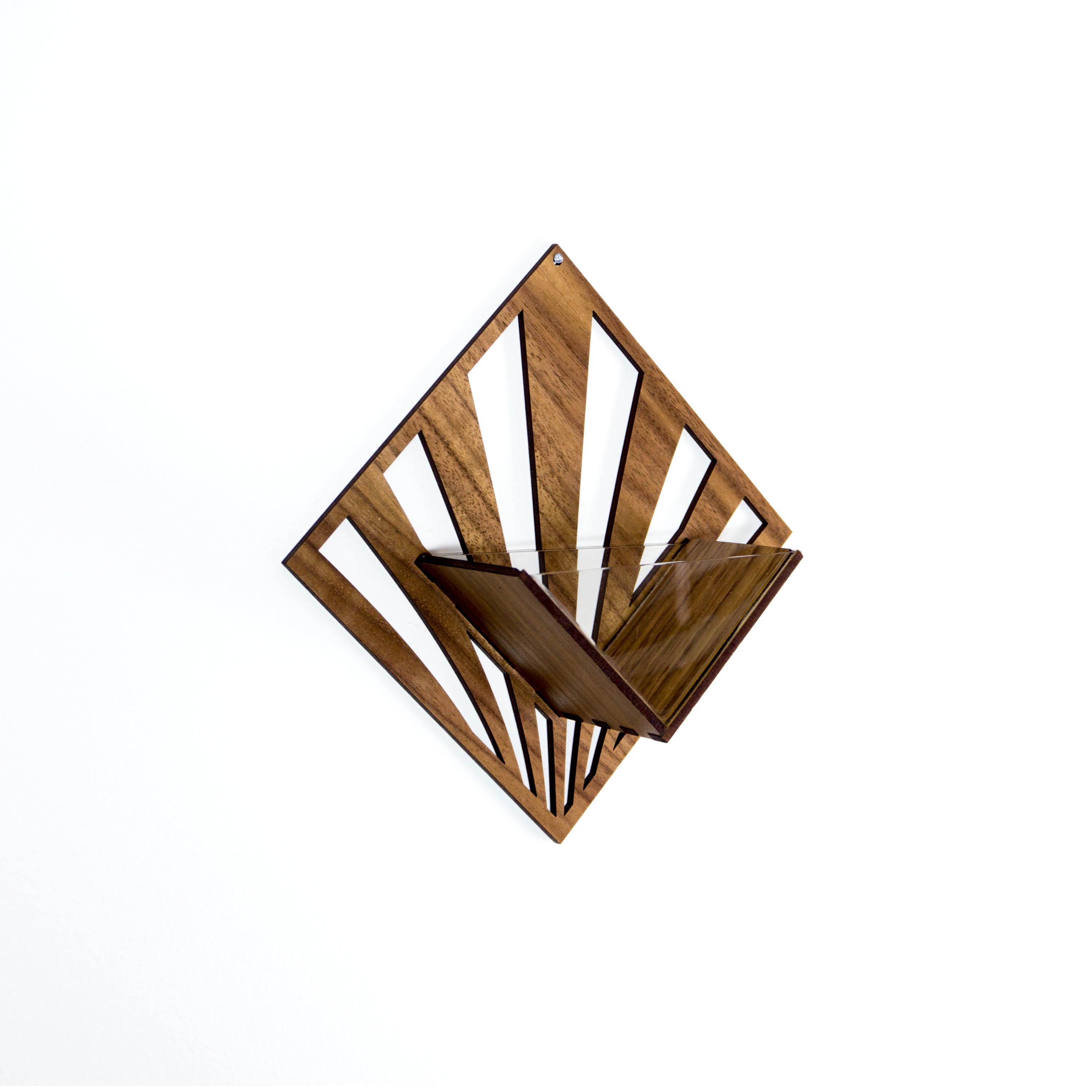 Handmade Wooden Quadrate Wall Planter Set of 2 - Air Plant Holder & Mounted Hanger Display for Tillandsia | Rustic Home Decor, Unique Plant Lover Gift Idea for Living Room, Bedroom or Office Decor