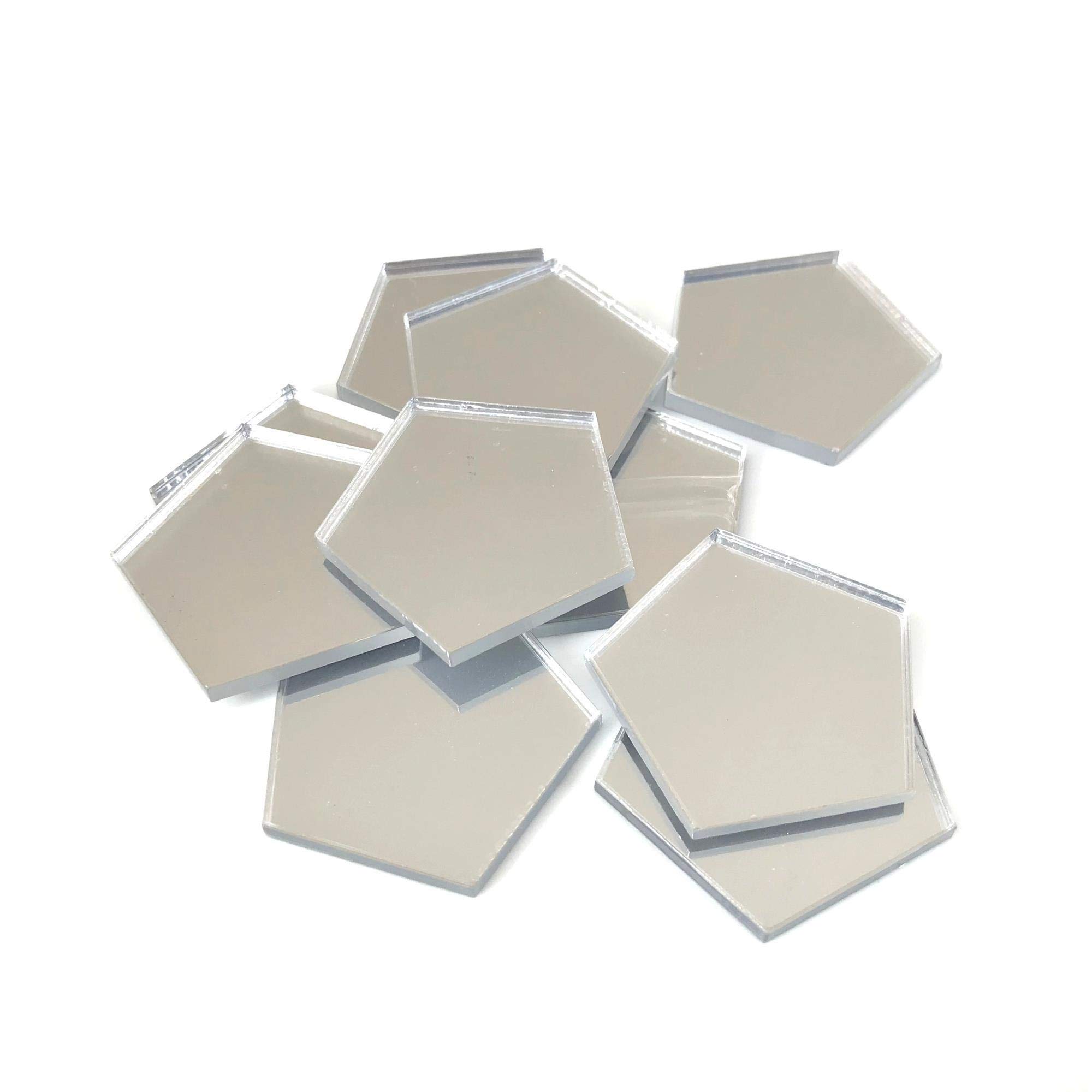 10-Pack Pentagon Shaped Crafting Mirrors - Shatterproof Acrylic in Vibrant Colors (8cm) for DIY Projects, Home Decor & Art Crafts
