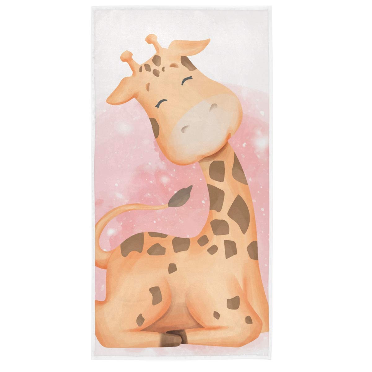Premium Cotton Giraffe Cartoon Hand Towels for Kids - Super Soft & Highly Absorbent Bathroom Towels (15x30 Inches) - Perfect for Bathrooms, Camping & Travel