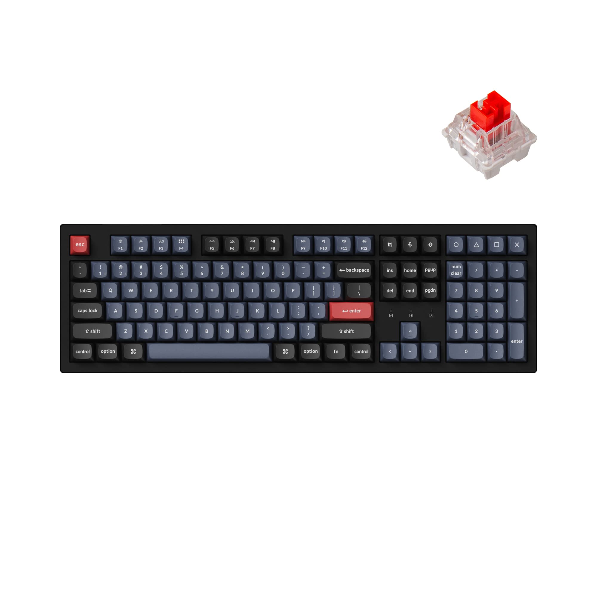 Keychron K10 Pro Wireless Custom Mechanical Keyboard - Full Size Bluetooth/Wired RGB Backlit with Hot-Swappable K Pro Red Switches, QMK/VIA Programmable for Mac Windows Linux - Perfect for Gaming, Coding & Office Work