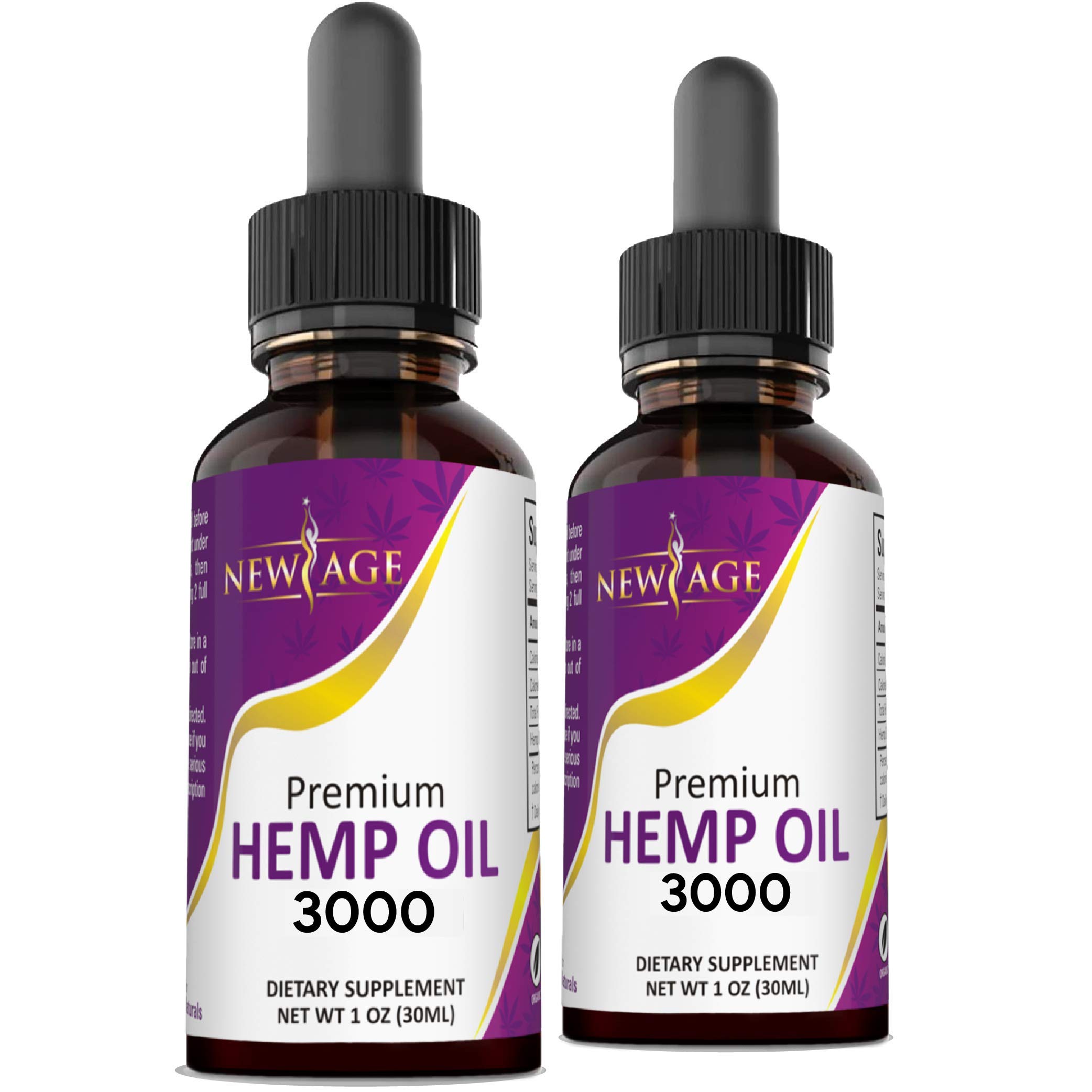 Premium Hemp Oil 3000mg - 2 Pack | All-Natural, USA-Grown & Made | Supports Relaxation, Sleep & Wellness | Perfect for Stress Relief & Daily Supplementation