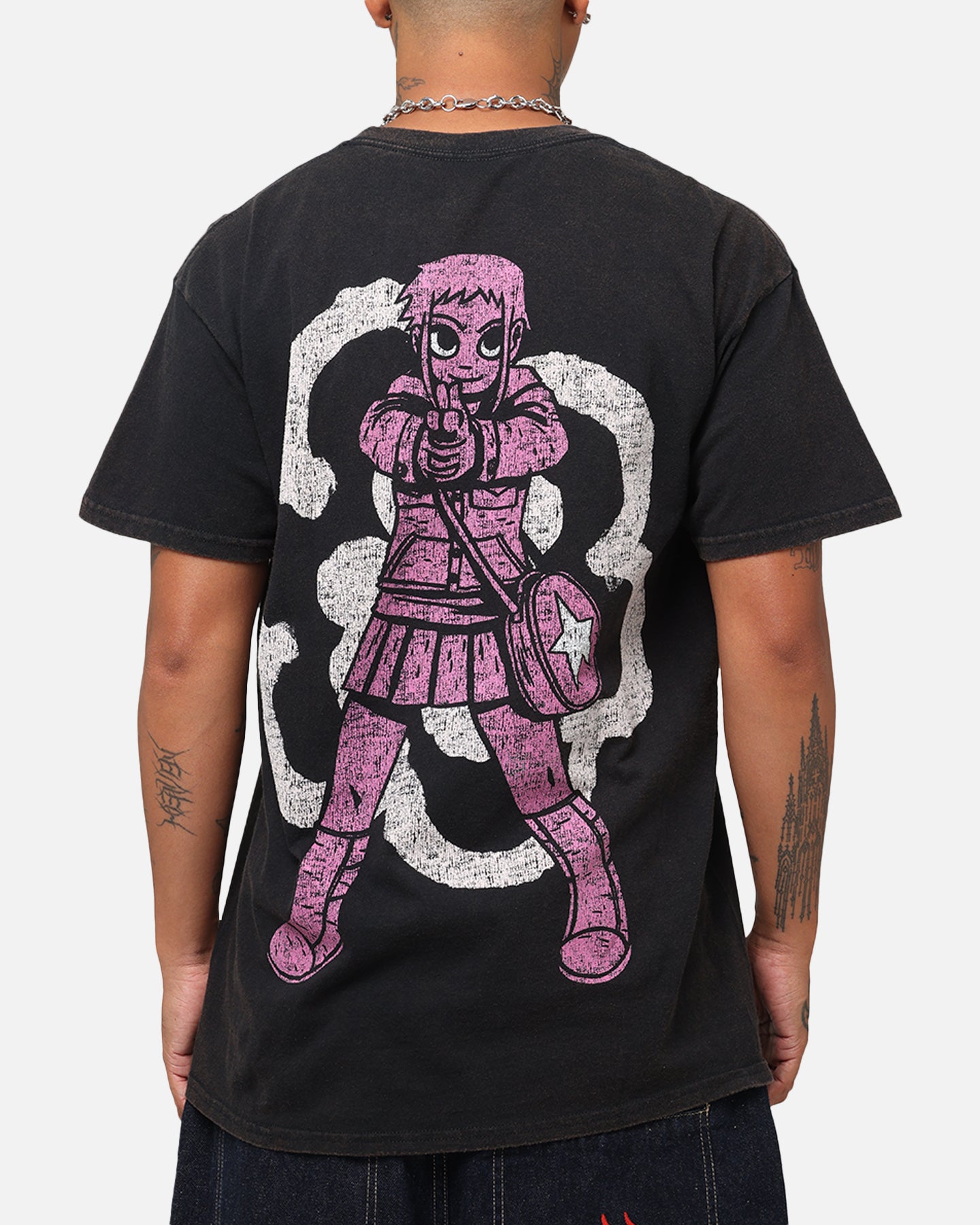 Vintage Scott Pilgrim Ramona Flowers Graphic T-Shirt - Black Distressed Wash - Perfect for Cosplay, Comic Con & Casual Wear