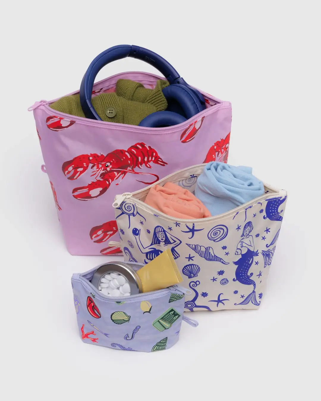 Premium Go Pouch Set - 3-Piece Waterproof Travel Organizer for Toiletries, Cosmetics & Essentials - Perfect for Camping, Hiking & Air Travel