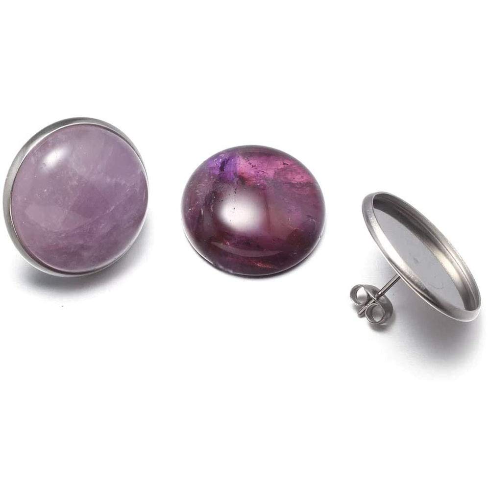 LE SKY 10mm Stainless Steel Blank Stud Earring Bezel Setting Cabochon Holder - 50 Pcs for Jewelry Making DIY Crafts | Perfect for Earrings, Pendants & Handmade Jewelry Designs