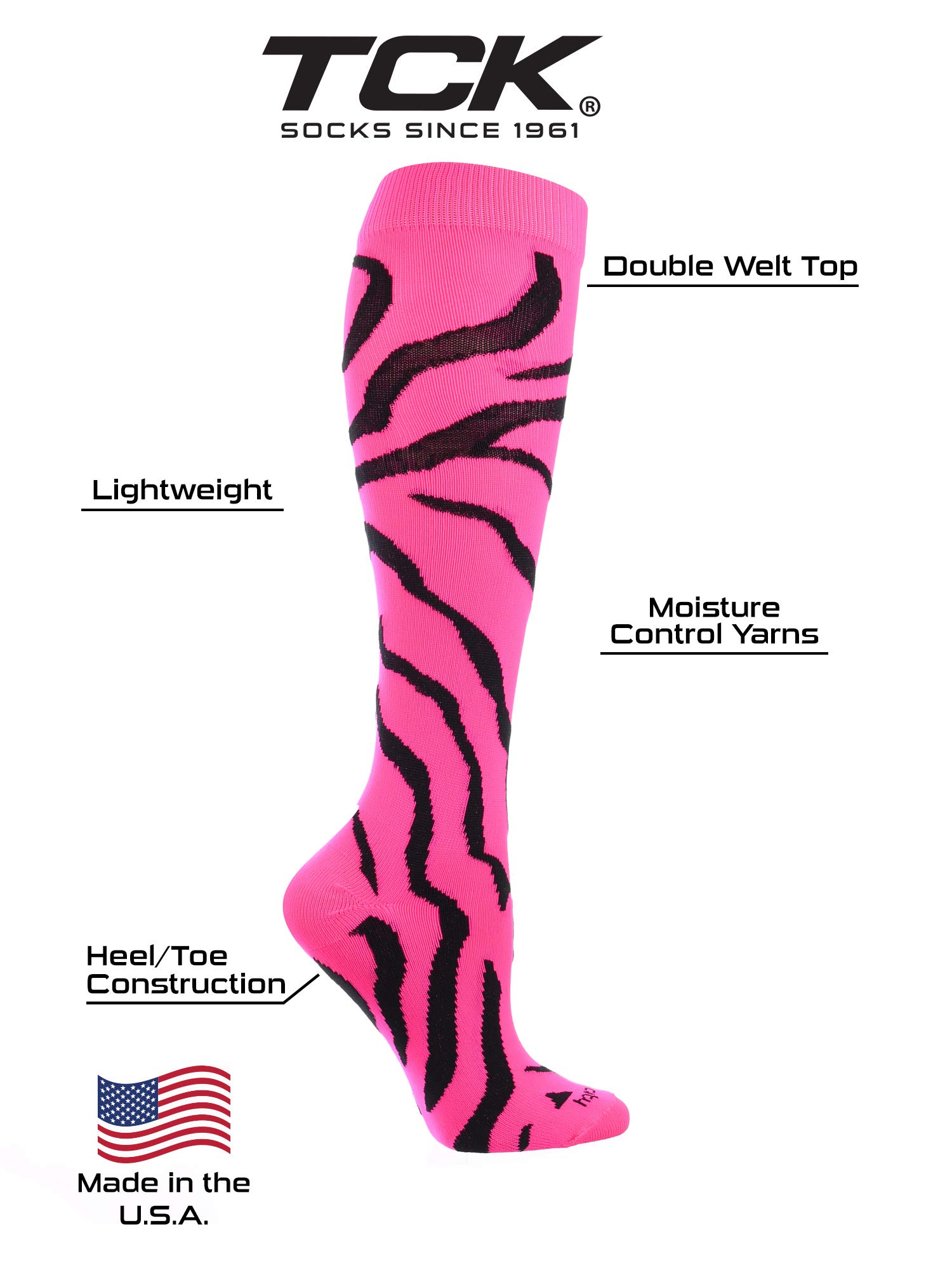 TCK Sports Krazisox Zebra Stripe Athletic Socks - Breathable Performance Socks for Running, Basketball & Gym Workouts - Fun Novelty Socks for Men & Women