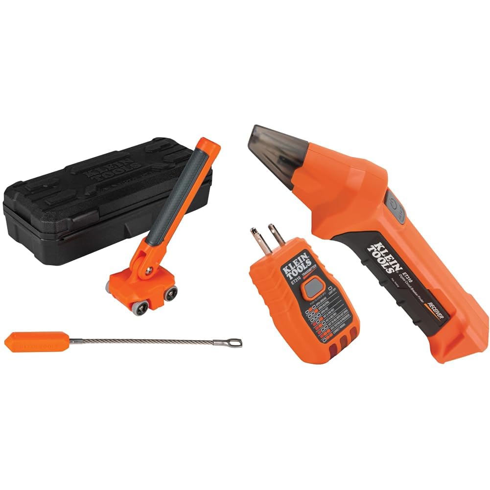 Klein Tools 50611 Magnetic Wire Puller for Fishing and Pulling Wires Behind Walls & ET310 AC Circuit Breaker Finder with Voltage Tester - Ideal for Electricians, DIY Home Repairs and Tight Space Electrical Work