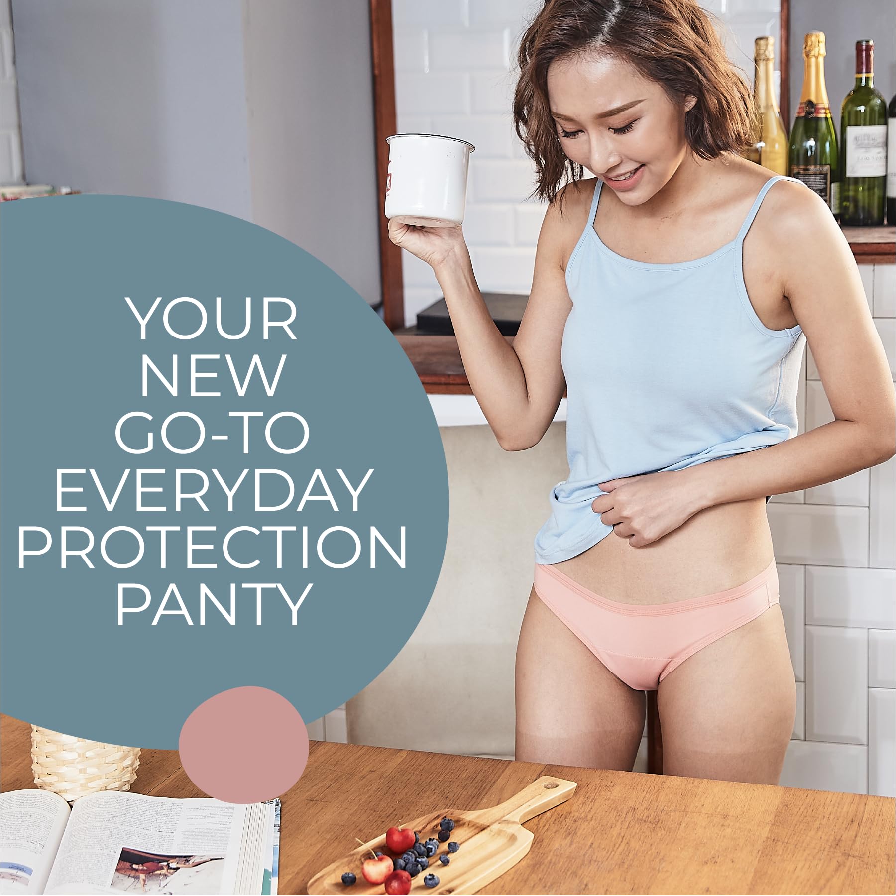 Shero Thong Period Underwear - Leakproof, Odor & Moisture Control Panties for Women & Teens - Maternity & Postpartum Comfort - Perfect for Daily Wear, Workouts & Sleeping