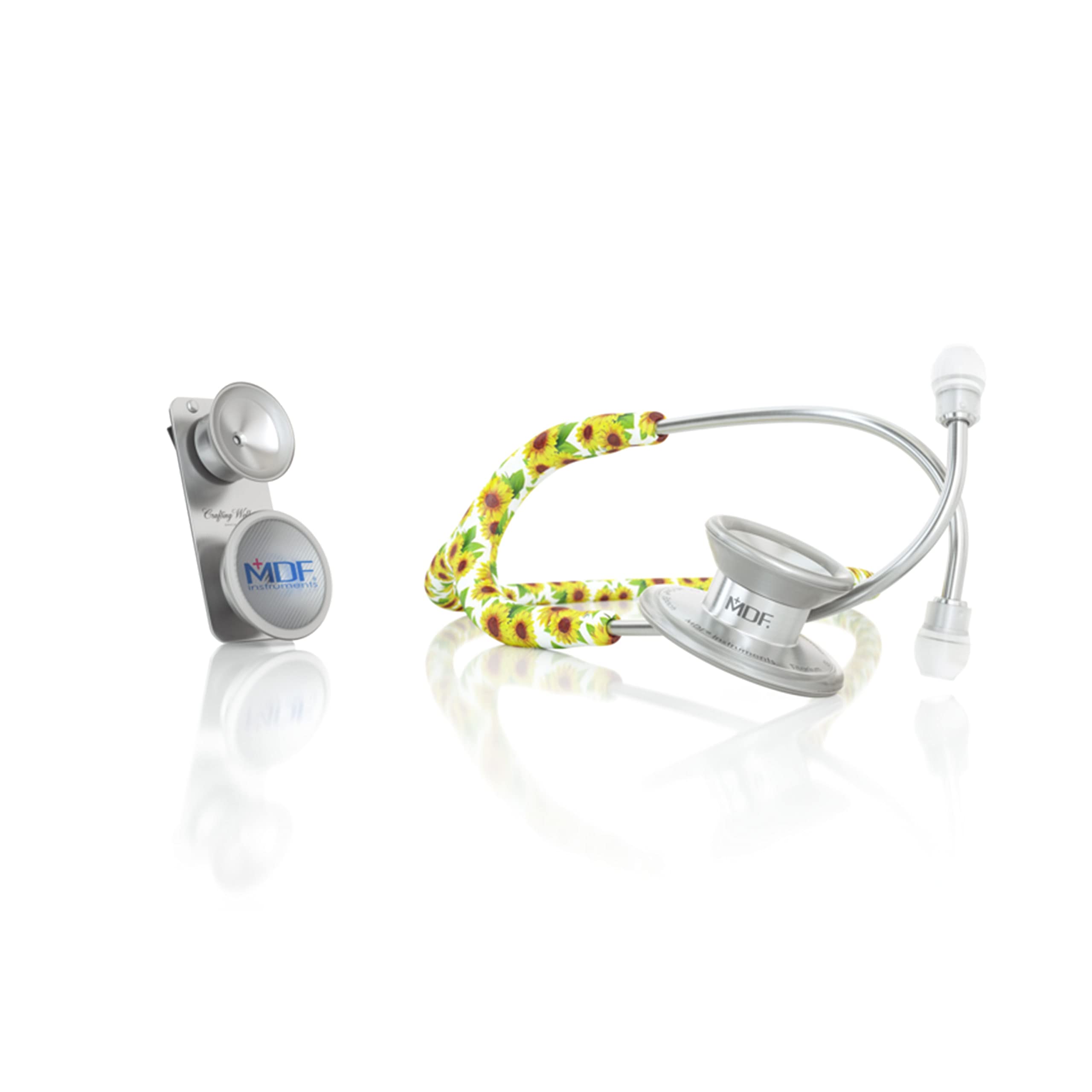 MDF MD One Epoch Lightweight Titanium Stethoscope - Sunflower Color with Pediatric Attachment & Clip | Premium Medical Equipment for Doctors, Nurses & Students - Ideal for Clinical Use, Hospital Rounds & Home Health Checks