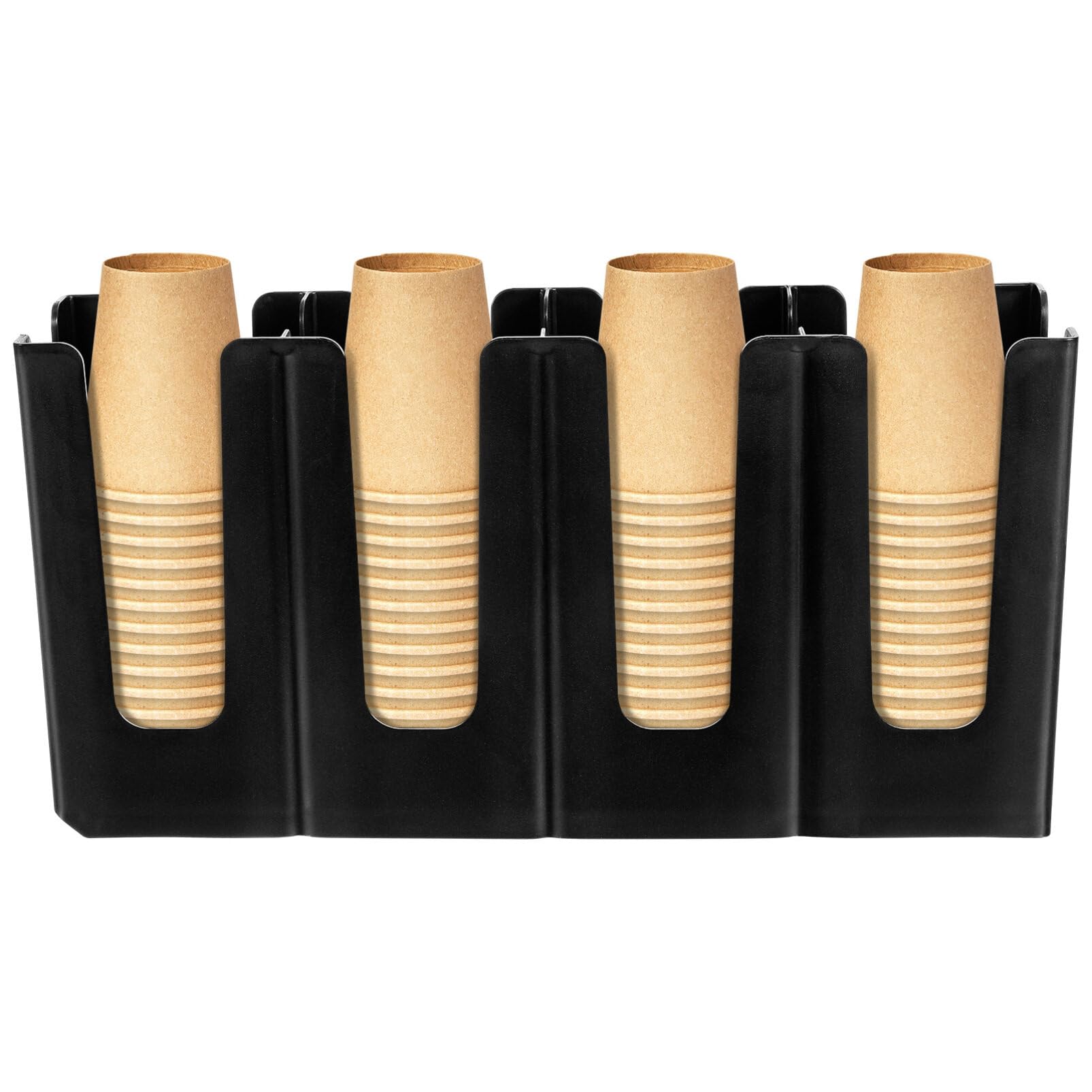 Angoily 4-Compartment Adjustable Coffee Cup & Lid Organizer - Countertop Storage Holder for Restaurants, Cafes, Beach Bars (19.65