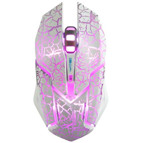 E Blue M639 4000DPI USB Wired Gaming Mouse with 6 Programmable Buttons & RGB Backlight - Crack Pattern Design for PC, Laptop, Esports & FPS Gaming