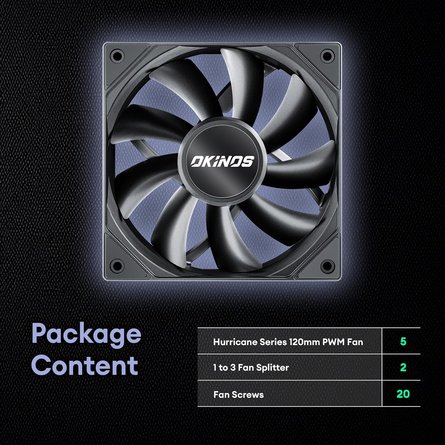 5 Pack 120mm PWM PC Case Fans - 4-Pin Silent Cooling Fans 1500 RPM High Airflow 67CFM, Low Noise 28dBA with Anti-Vibration Pads & 1-to-3 PWM Splitter Cable - Perfect for Gaming PC, Workstation, Server Cooling and Computer Case Airflow Optimization
