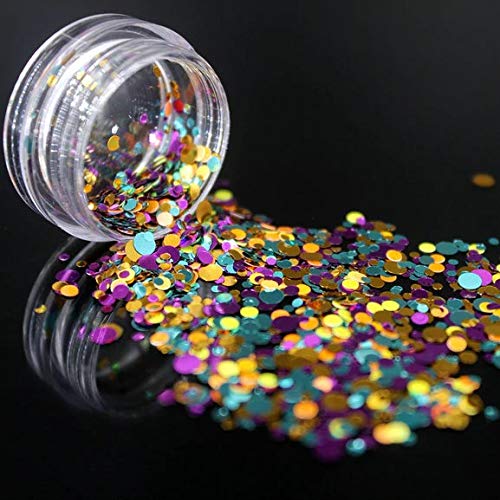 Shiny Round Nail Sequins - Colorful UV Gel Glitter for 3D Nail Art & Manicure DIY - Party & Wedding Nail Decor