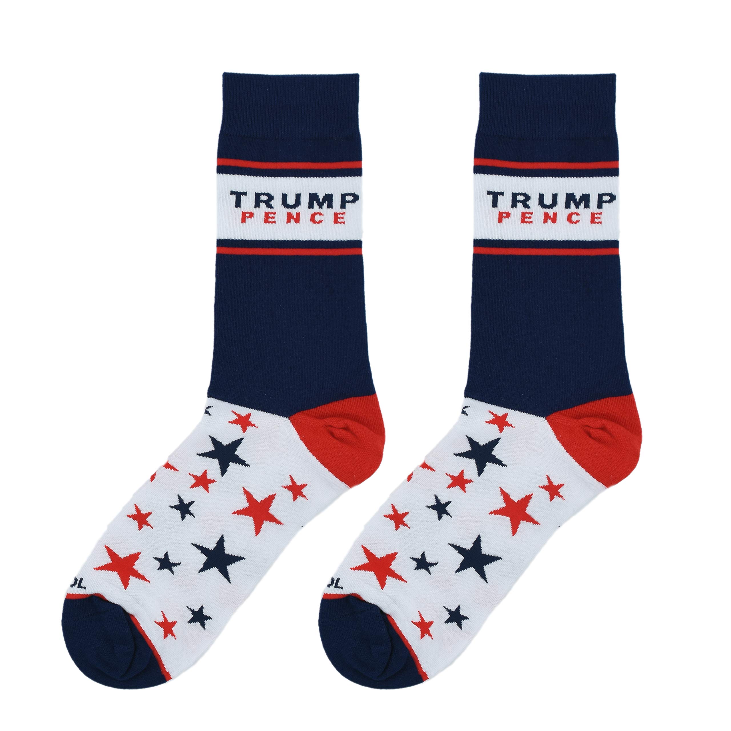 Funny Trump Pence Graphic Print Crew Socks for Men & Women - Novelty Political Socks - Comfortable Large Size Socks for Casual Wear, Gifts & Costume Parties