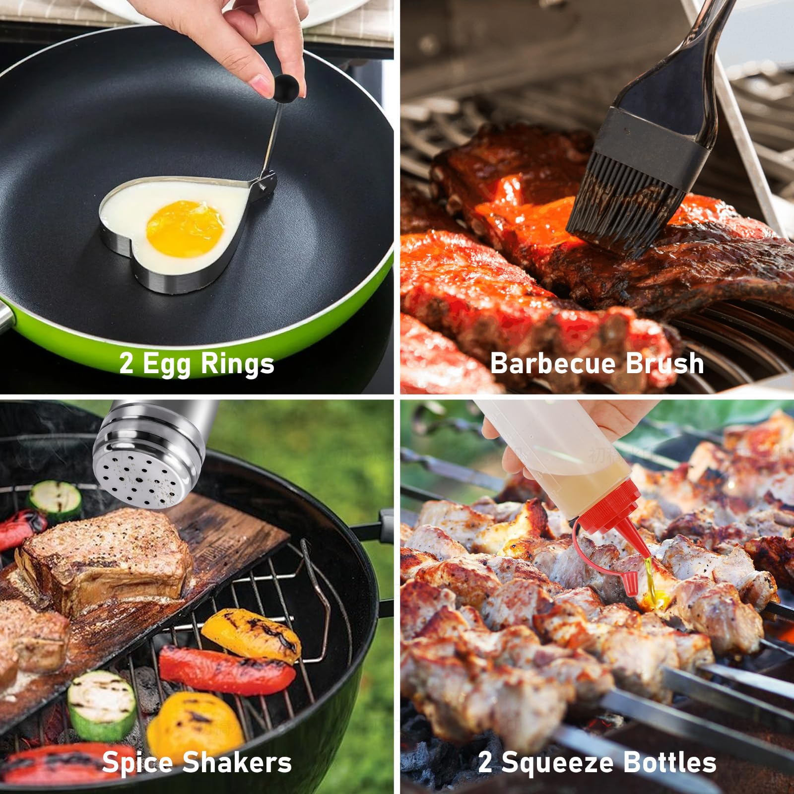 38-Piece Griddle Accessories Kit for Blackstone & Flat Top Grills - Smashed Burger Press, Silicone Grill Mat, Basting Cover & Spatula Set - Perfect for Outdoor Camping, Backyard BBQs & Tailgating Parties