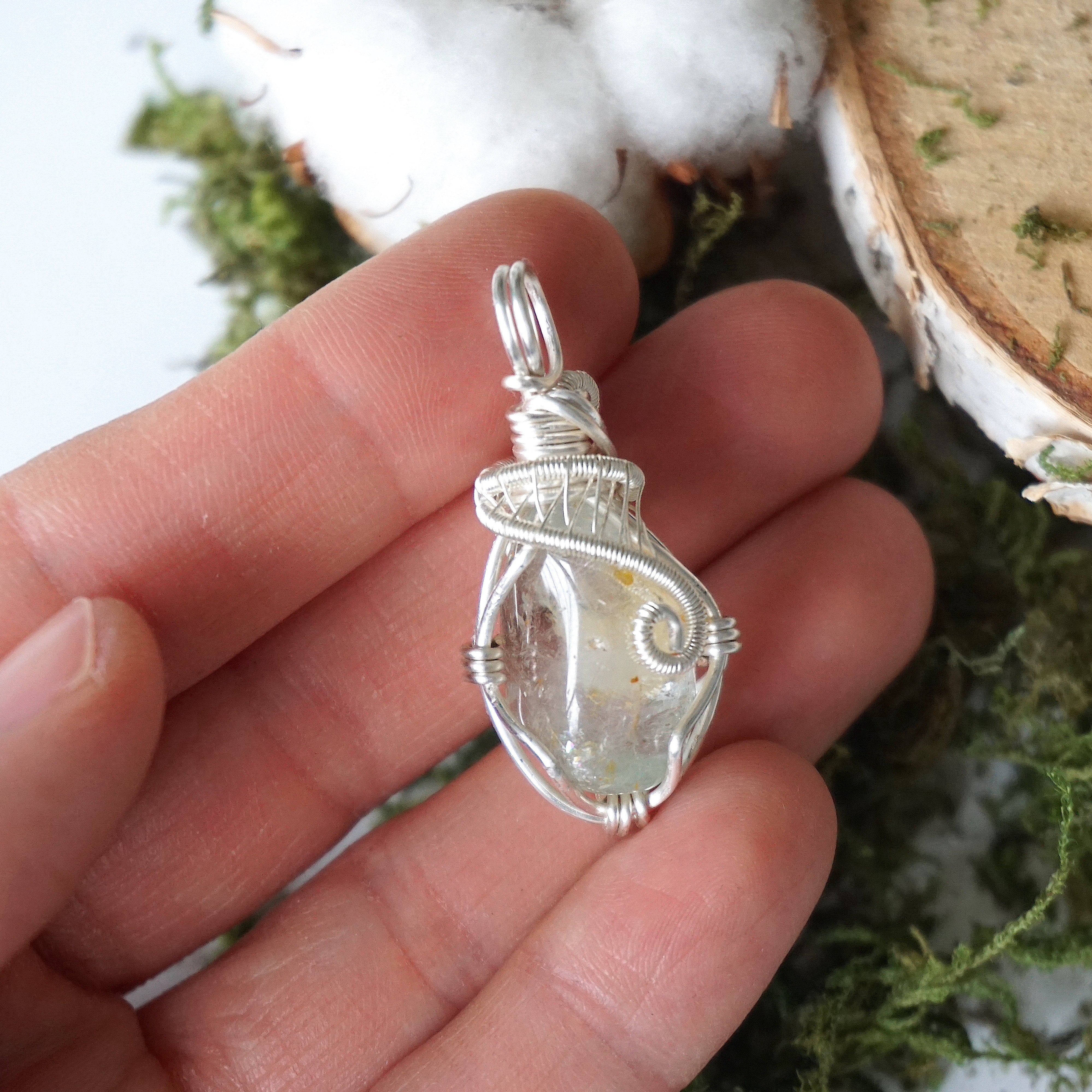 Natural Raw Topaz Gemstone Sterling Silver Plated Pendant Necklace for Women - Perfect for Gifts, Weddings & Everyday Elegance