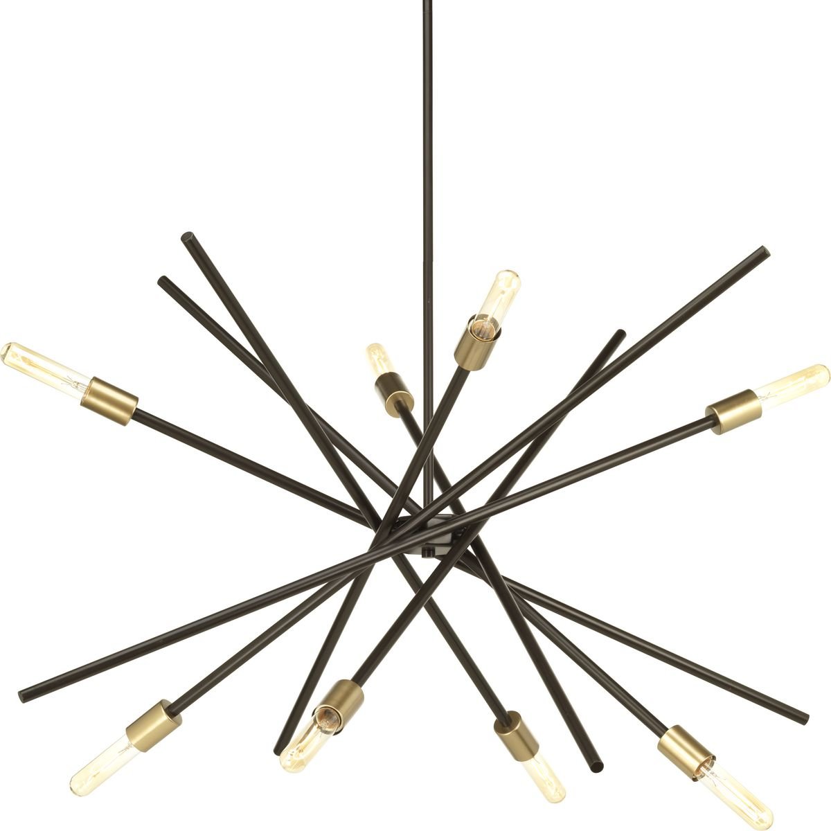 Astra Collection 8-Light Mid-Century Modern Chandelier - Antique Bronze Finish - Elegant Dining Room Lighting for Home Decor