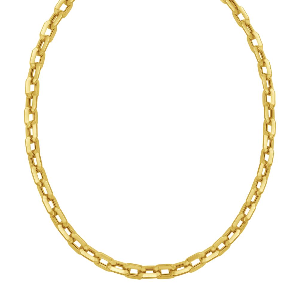 14K Gold Faceted Octagonal Link Chain - Elegant Jewelry for Women, Perfect for Daily Wear, Parties & Special Occasions