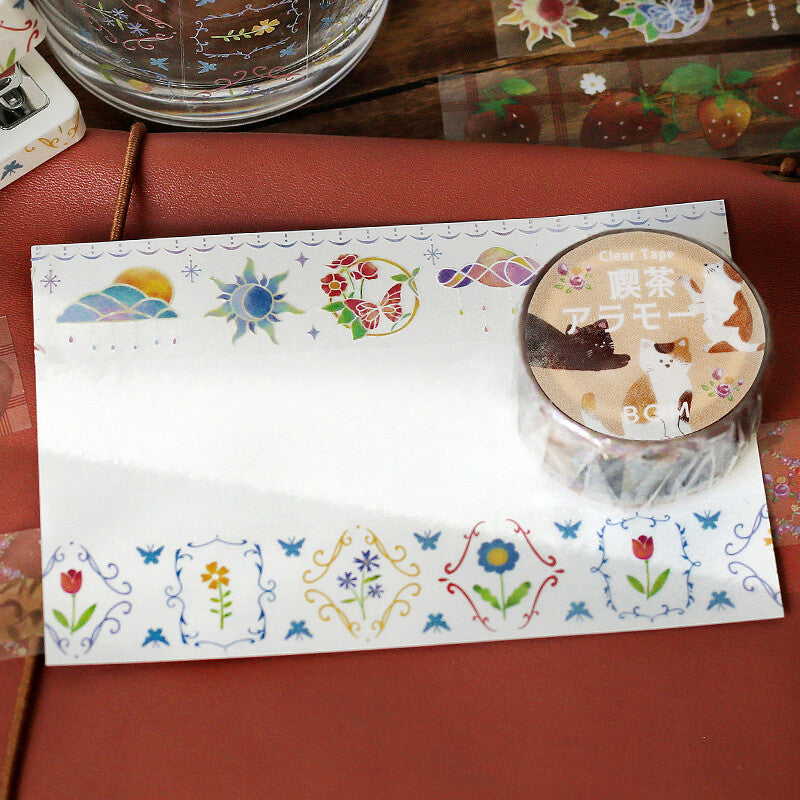 Cafe A La Mode Hana PET Tape - Decorative Washi Tape for Scrapbooking, Journaling, DIY Crafts, and Gift Wrapping - Perfect for Bullet Journals, Planners, and Home Decor