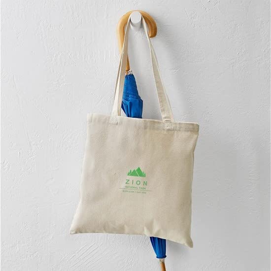 Zion National Park Utah Tote Bag - Natural Canvas Reusable Shopping Bag for Travel, Groceries & Beach