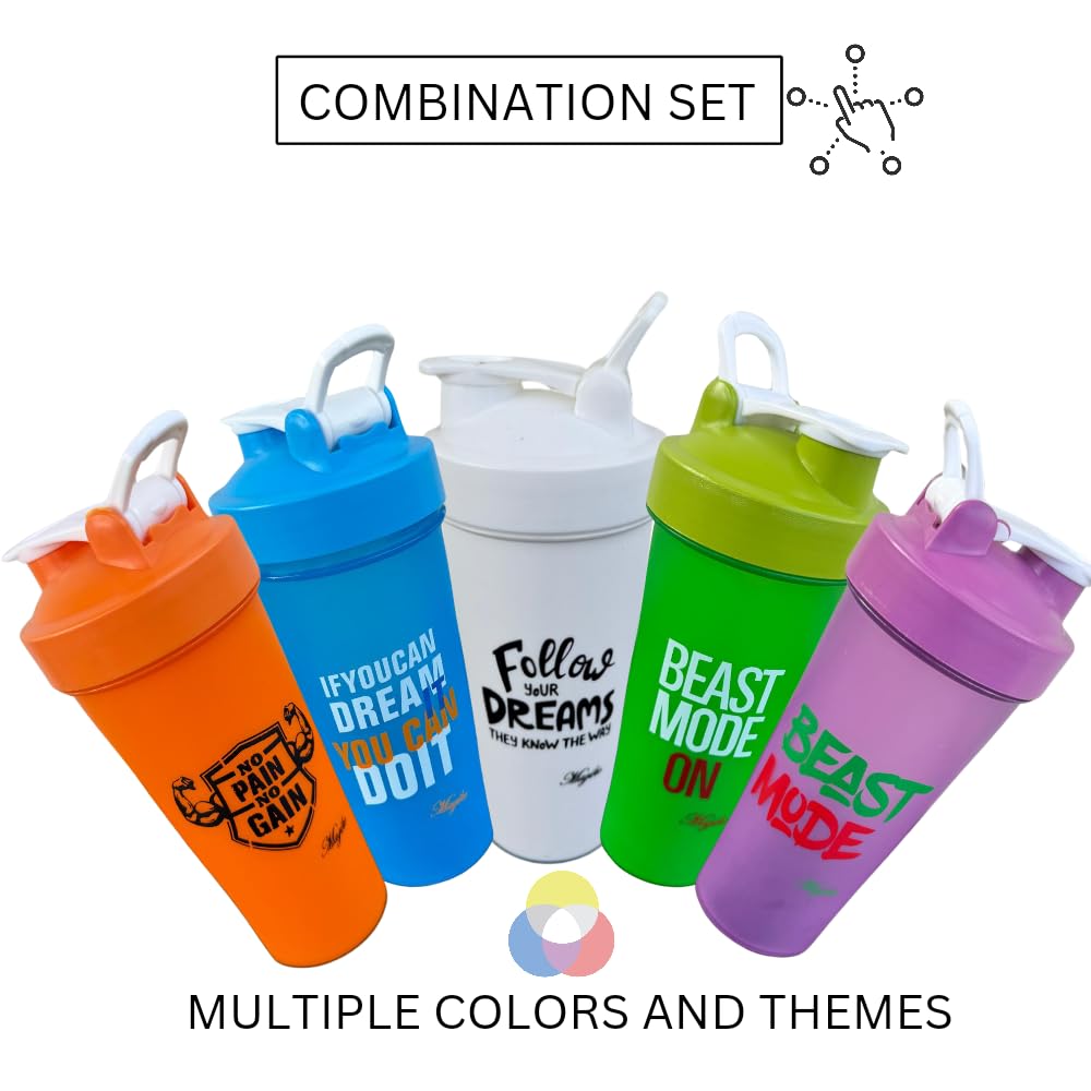 **28oz Magiko Blender Shaker Bottle - BPA-Free Leakproof Protein Shaker for Gym, Workout & Outdoor - Portable Pre-Workout Nutrition Water Bottle - Motivational Design (White/Pink) - Perfect for Smoothies, Protein Shakes & Post-Workout Hydration**