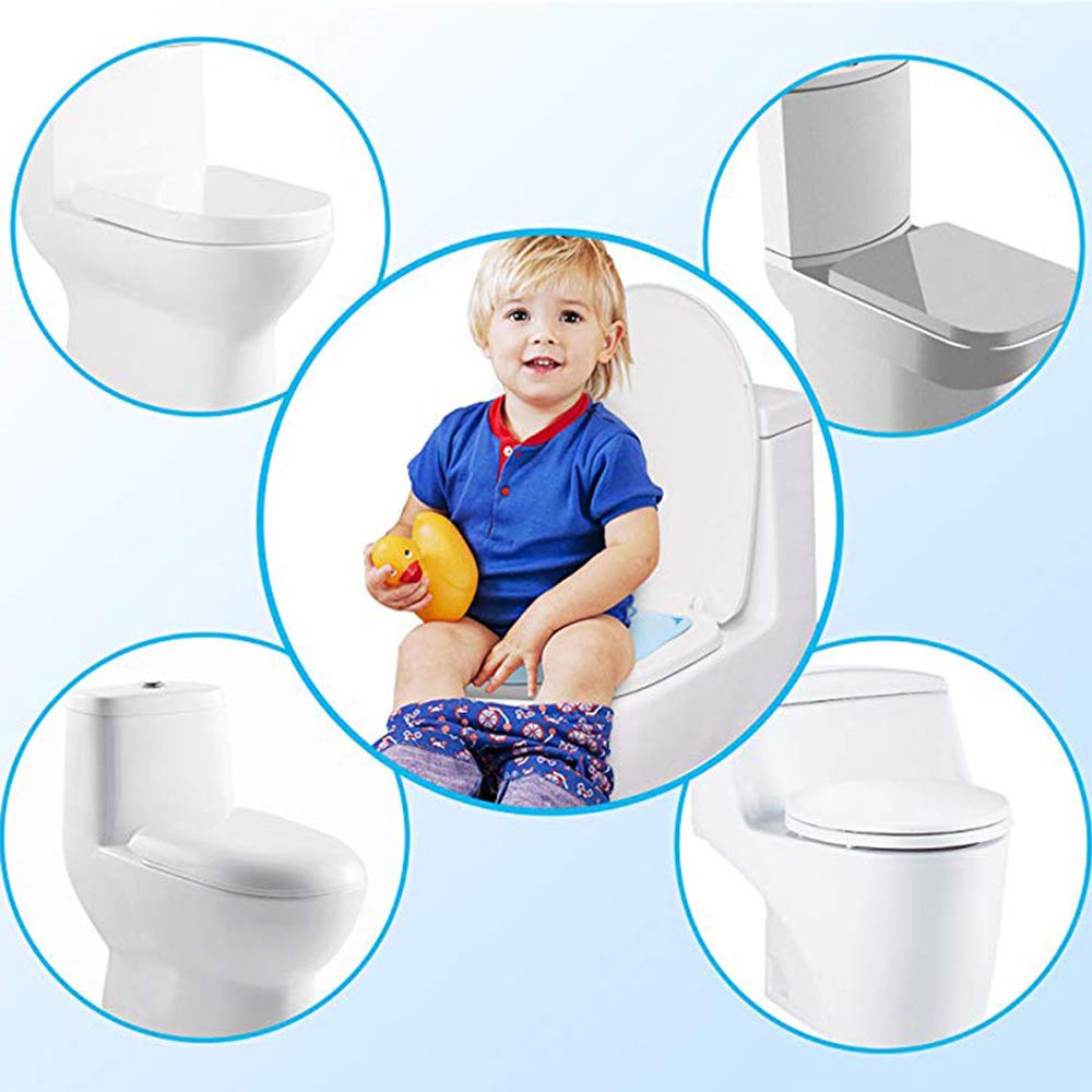 Upgraded Kids Folding Toilet Seat with Non-Slip Silicone Pads - Portable & Reusable Potty Training Seat Cover with Carry Bag for Toddlers & Babies (Yellow) - Perfect for Travel, Home & Daycare Use
