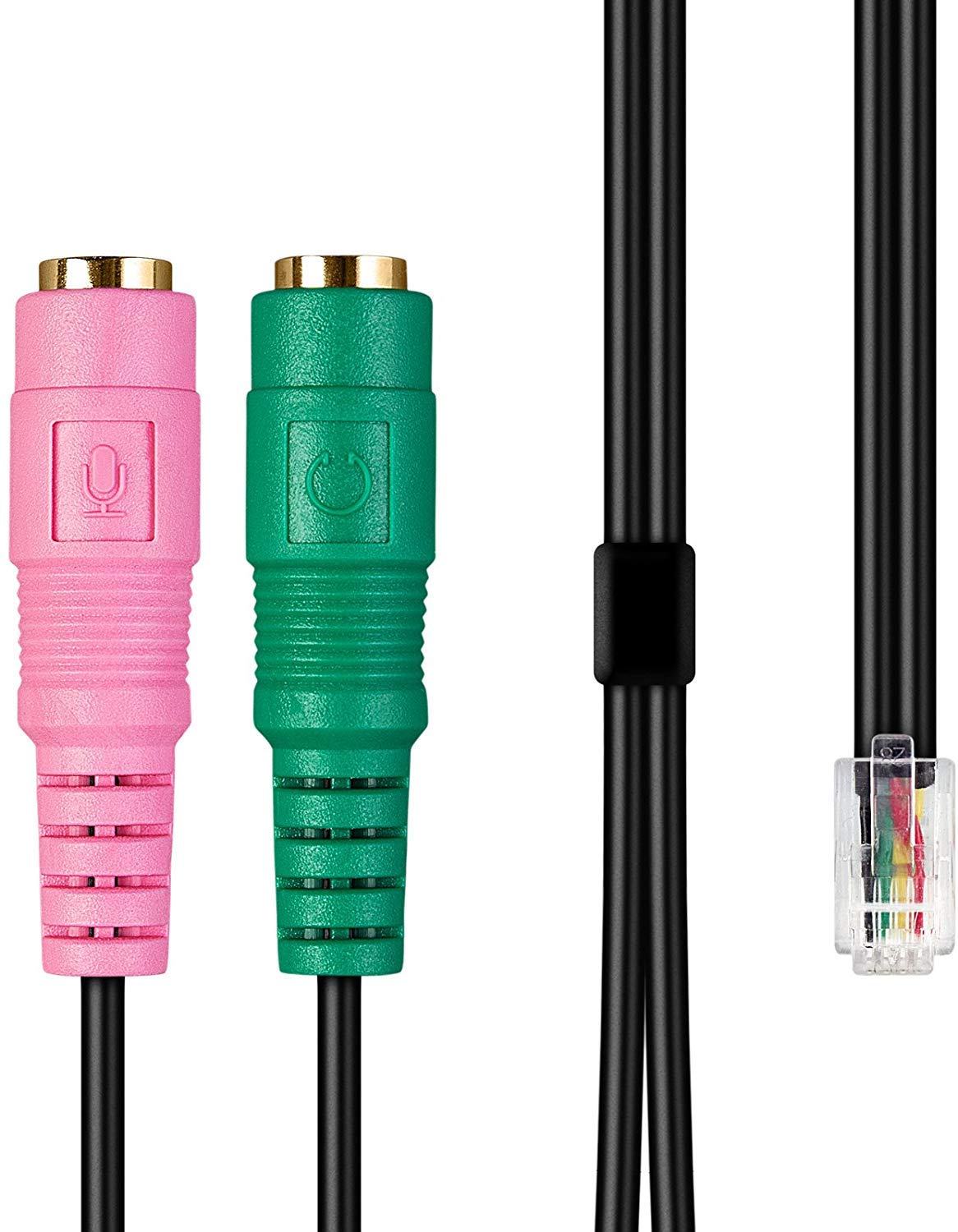 Headset Buddy PC Dual 3.5mm to RJ9/RJ10 Headset Phone Adapter - Compatible with Cisco Phones | Perfect for Call Centers & Office Communications