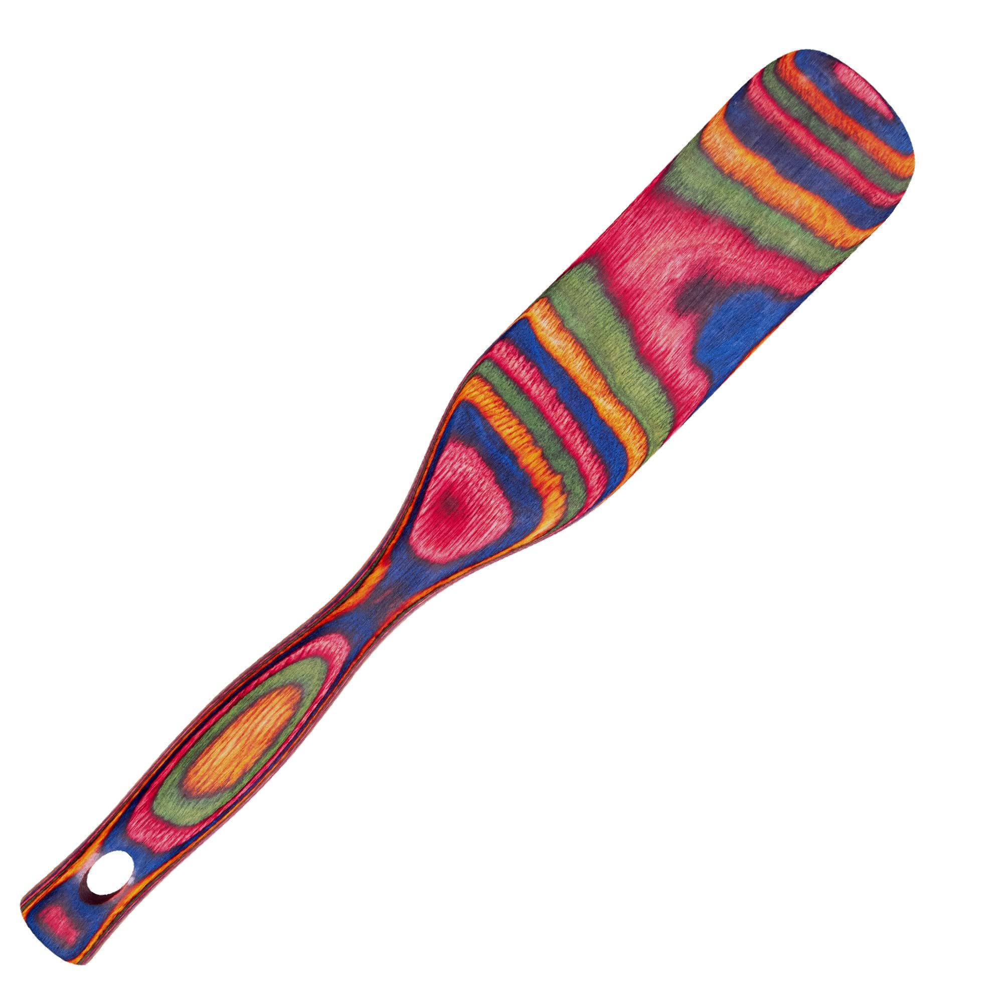 Rainbow 11-Inch Pakkawood Wooden Spurtle - Colorful Bamboo Kitchen Utensils Set for Cooking & Baking - Durable Wooden Spoons for Stirring, Mixing & Serving - Perfect for Soups, Sauces & Desserts