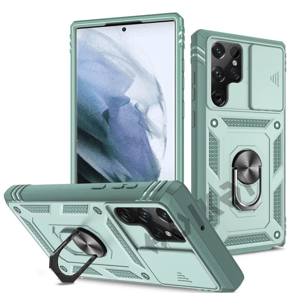 Samsung Galaxy S24 Plus Heavy Duty Phone Case with Ring Kickstand - Perfect for Hands-Free Viewing, Gaming, and Video Calls