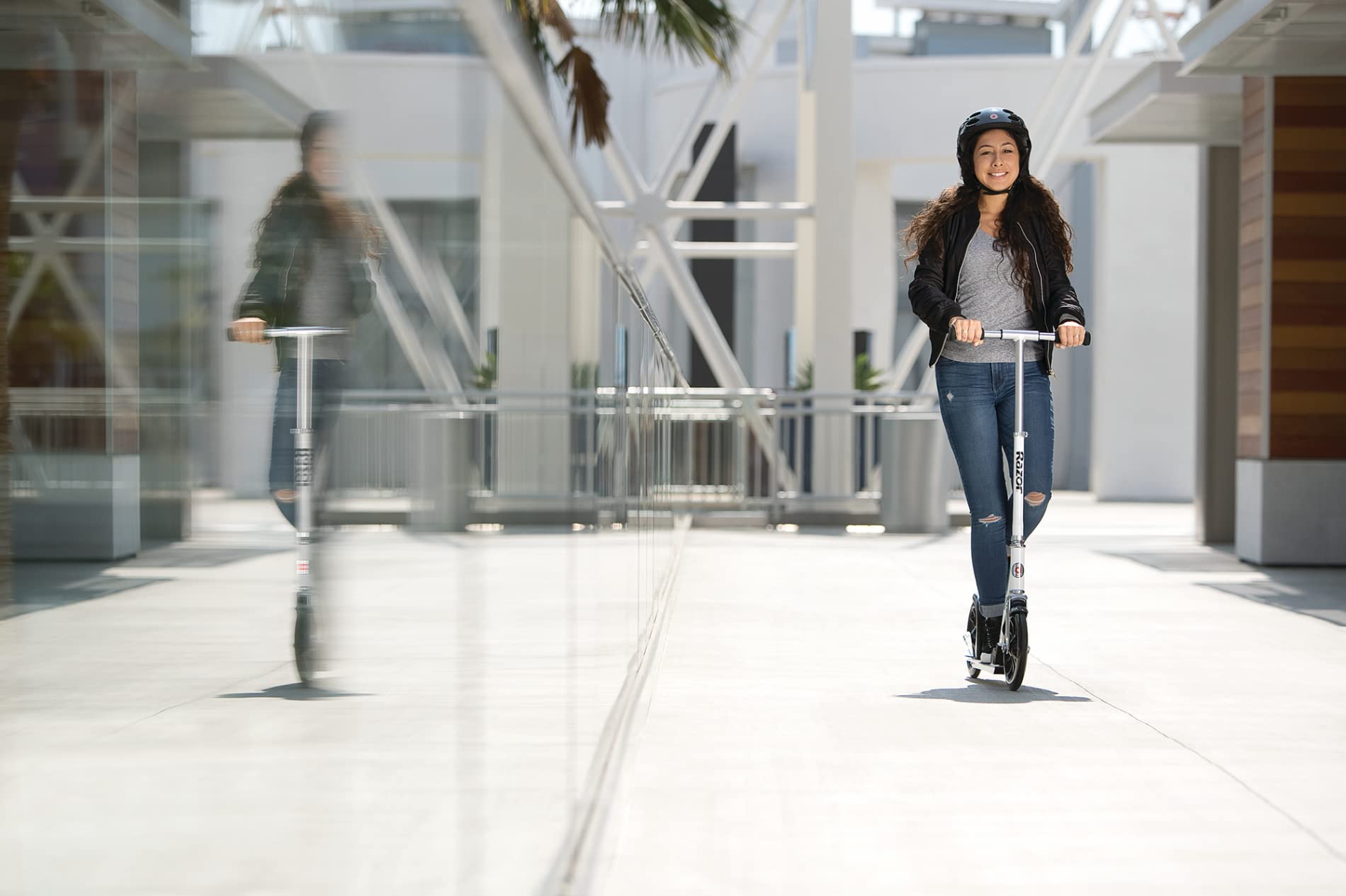 Razor A6 Kick Scooter for Teens & Adults - Adjustable Handlebar, Foldable Design for Easy Storage & Transport, Supports Up to 220 lbs (100 kg) - Perfect for Commuting, City Travel & Outdoor Fun