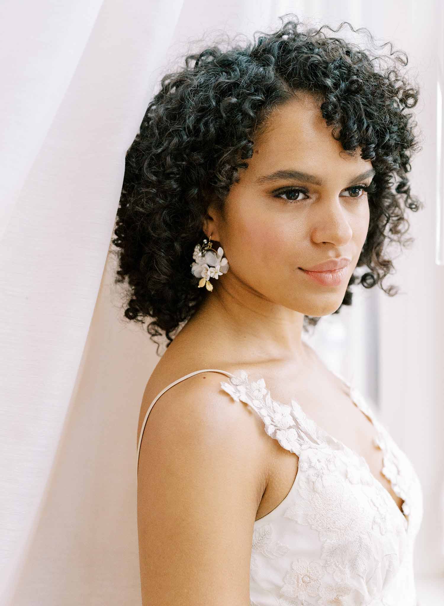 Petite Creamy Floral Bridal Earrings - Style #2102 | Elegant Wedding Jewelry for Brides, Bridesmaids & Special Occasions