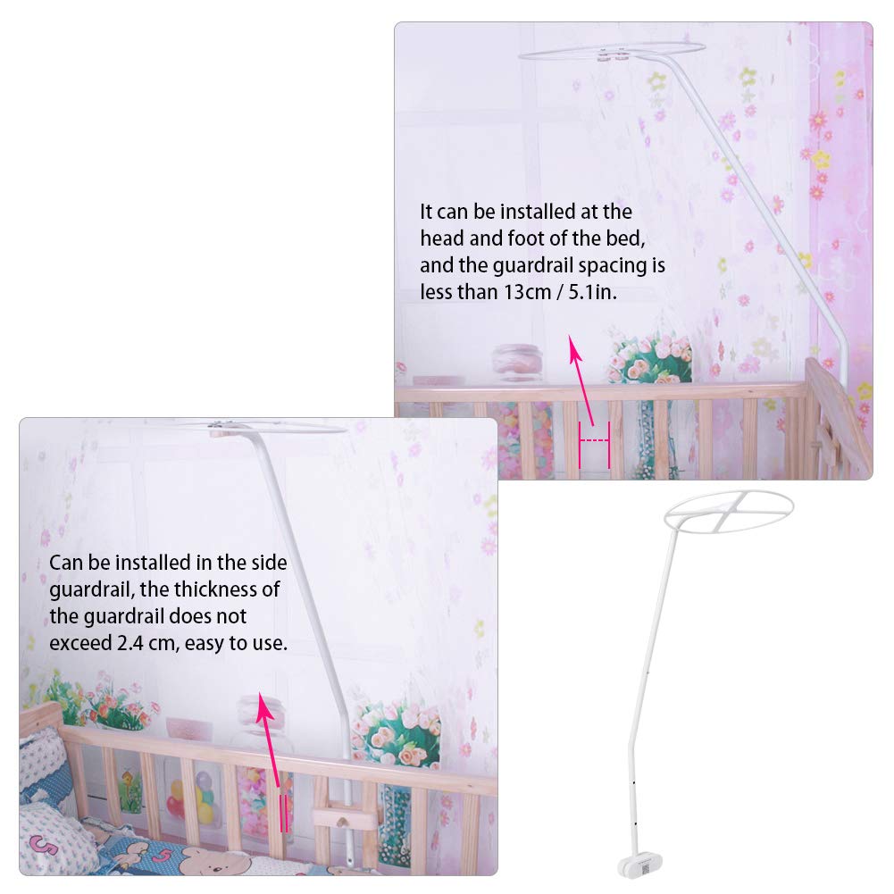 Adjustable Mosquito Net Holder Stand Set - Clip-On Crib Canopy Rack for Baby Bed, Travel & Outdoor Camping - Mosquito Net Accessories