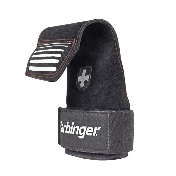 Harbinger Lifting Grips for Weightlifting & Gym Training - Premium Black Workout Gloves for Better Grip & Wrist Support - Ideal for CrossFit, Powerlifting & Strength Training