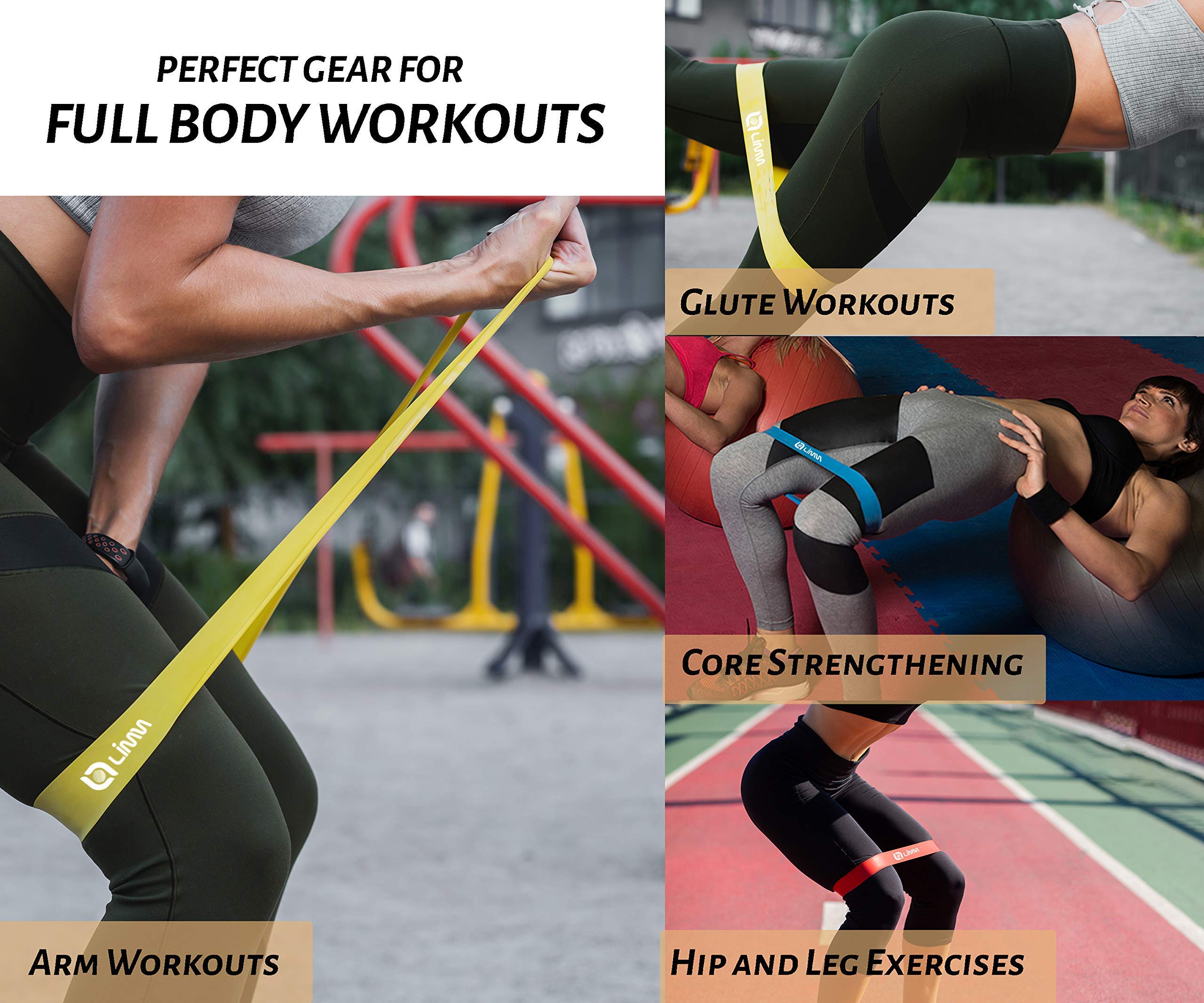 Limm Resistance Bands Set - 3 Heavy Duty Exercise Bands with Red Plastic Jump Rope for Home Workouts, Strength Training, and Fitness | Perfect for Gym, Yoga, and CrossFit Training