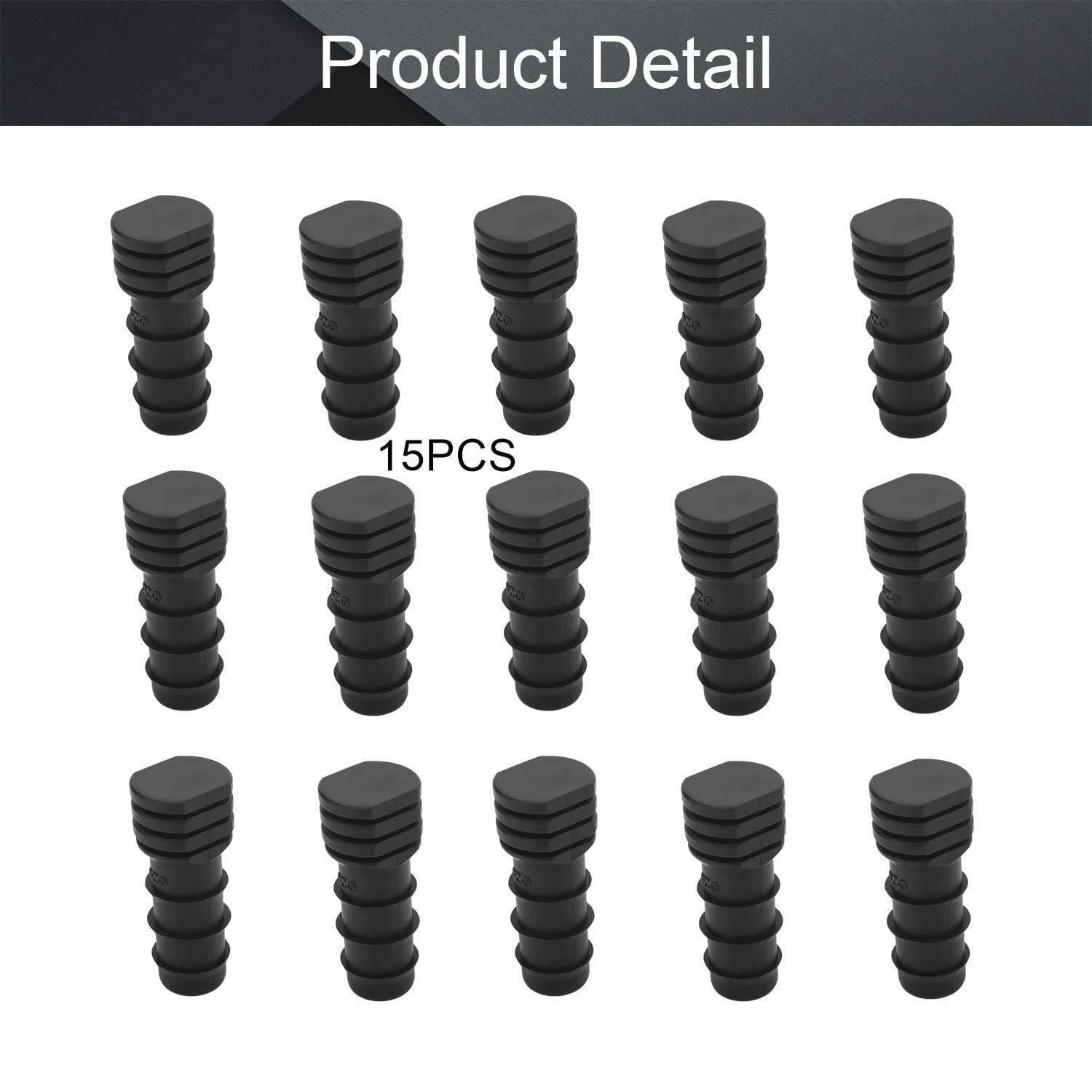 MroMax 20-Pack Black Plastic Barb Drip Pipe End Caps - Hose Plug Connectors for Garden & Agricultural Irrigation Systems | Perfect for Drip Irrigation, Sprinkler Systems & Water Conservation