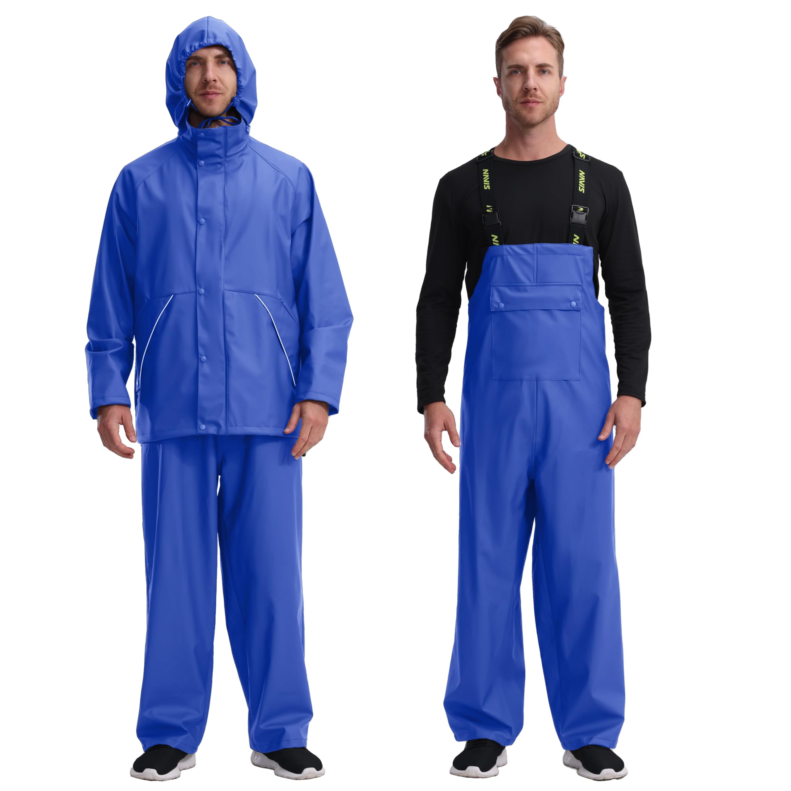 Heavy Duty Waterproof Rain Suit for Men - 3 Piece Workwear Set with Jacket & Pants | Outdoor Construction, Fishing, Hiking & Storm Protection Gear