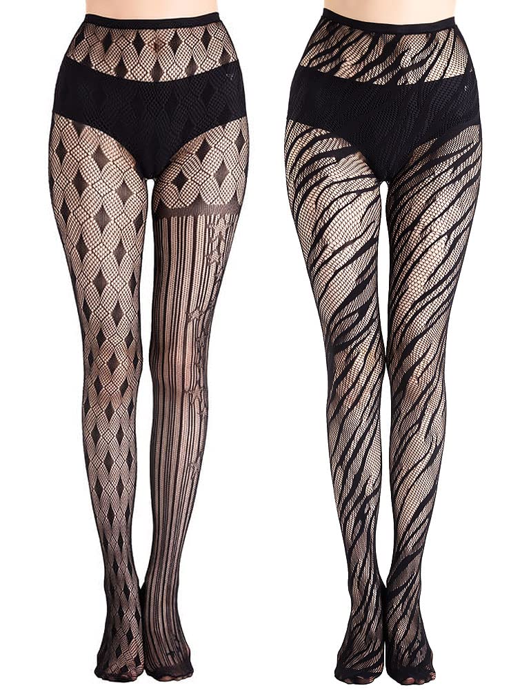 VERO MONTE Women's Fishnet Tights - Small Hole Patterned Stockings for Party, Cosplay & Fashion Outfits