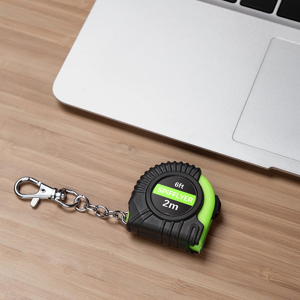 2 Pack Small Tape Measure 6ft/2M - Mini Measuring Tape with Swivel Snap Hook, Green & Black - Perfect for DIY Projects, Sewing, Crafting & Home Improvement