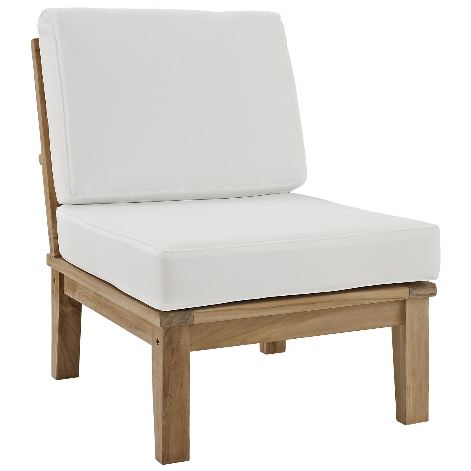 Premium 5-Piece Teak Wood Outdoor Patio Furniture Set - Natural & White - Durable Grade A Teak for Backyard, Poolside & Garden Relaxation