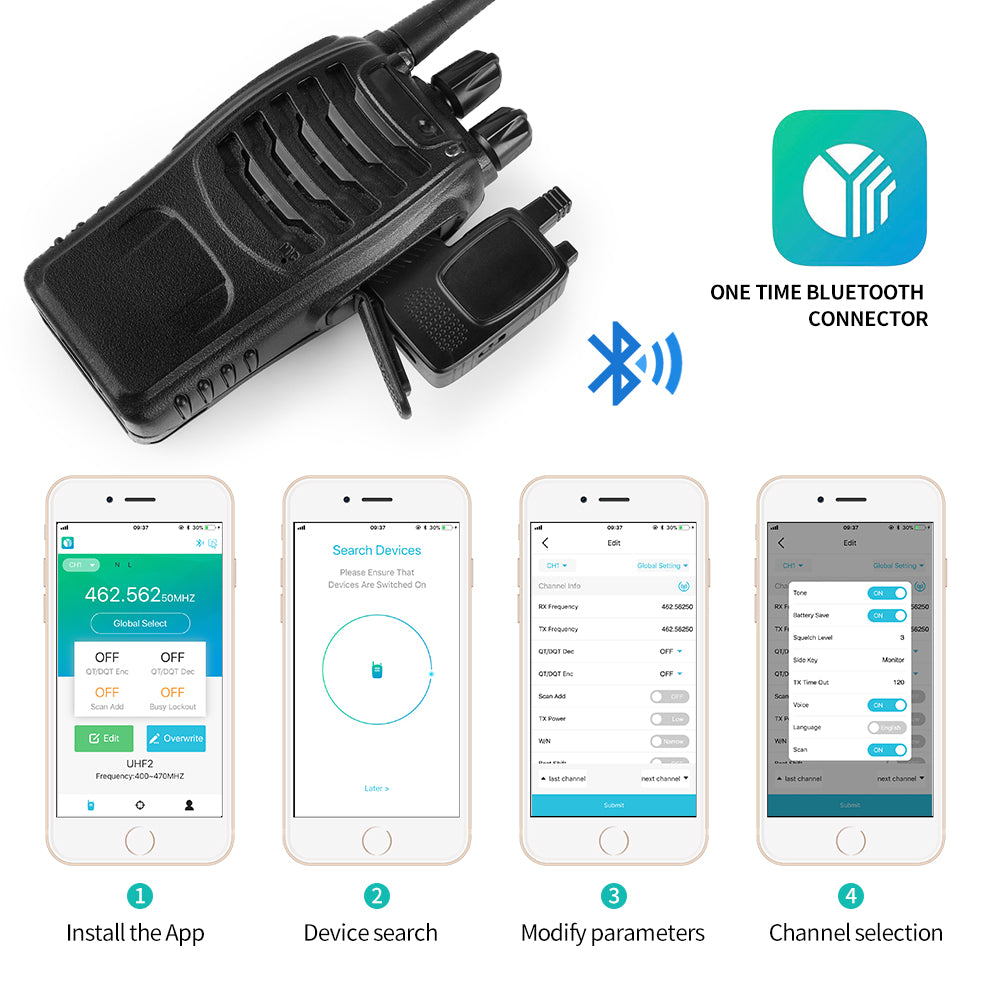 Baofeng 888S Wireless Bluetooth Programming Adapter - AS001 Bluetooth Dongle for Easy Radio Programming | Perfect for HAM Radio Enthusiasts & Emergency Communication