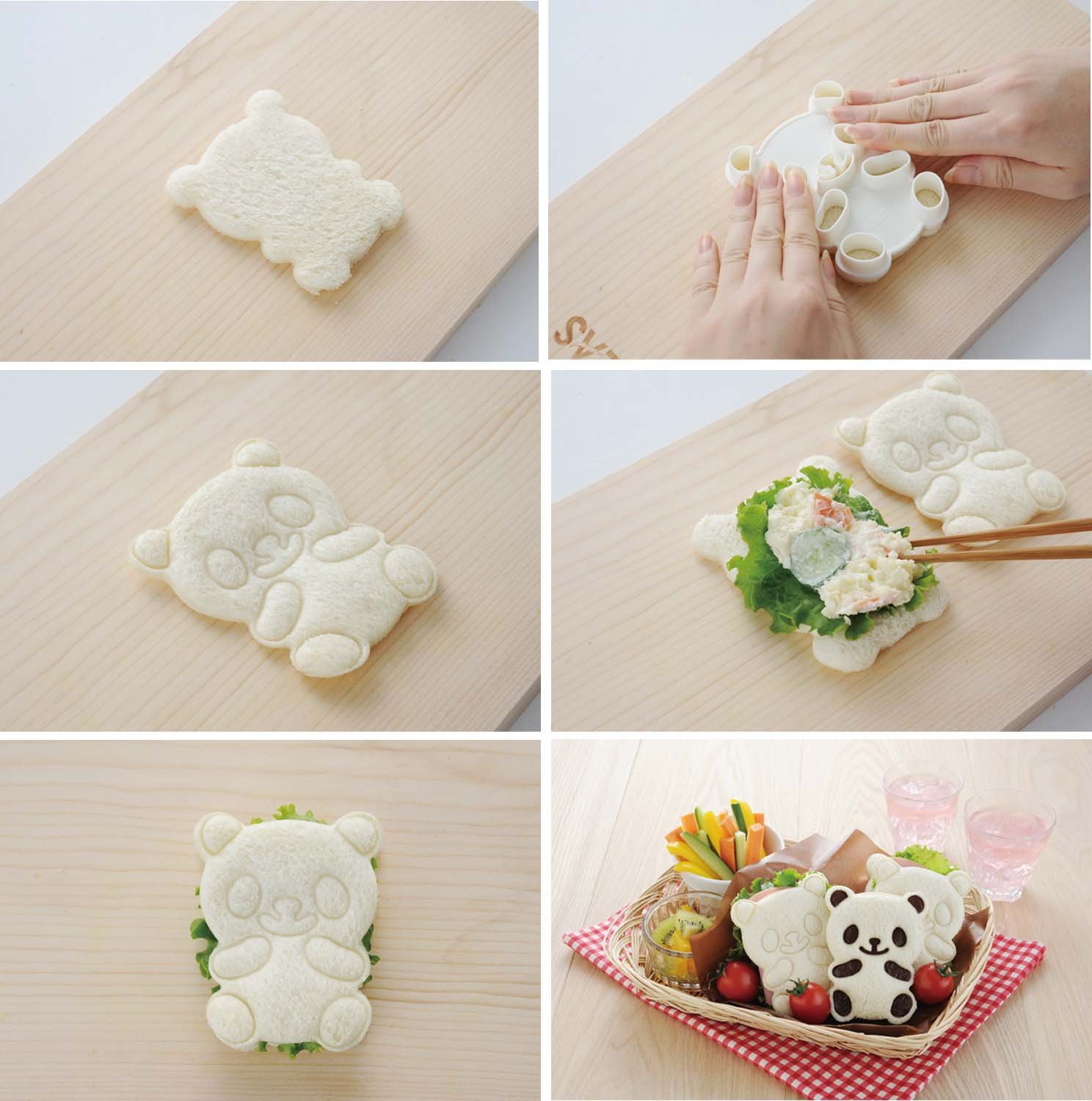 Panda Shaped Sandwich Maker - Rice Mold & Toast Maker for Cute Bento & Breakfast (Model A-76401) - Perfect for Kids Lunch Boxes, Party Snacks & Creative Cooking