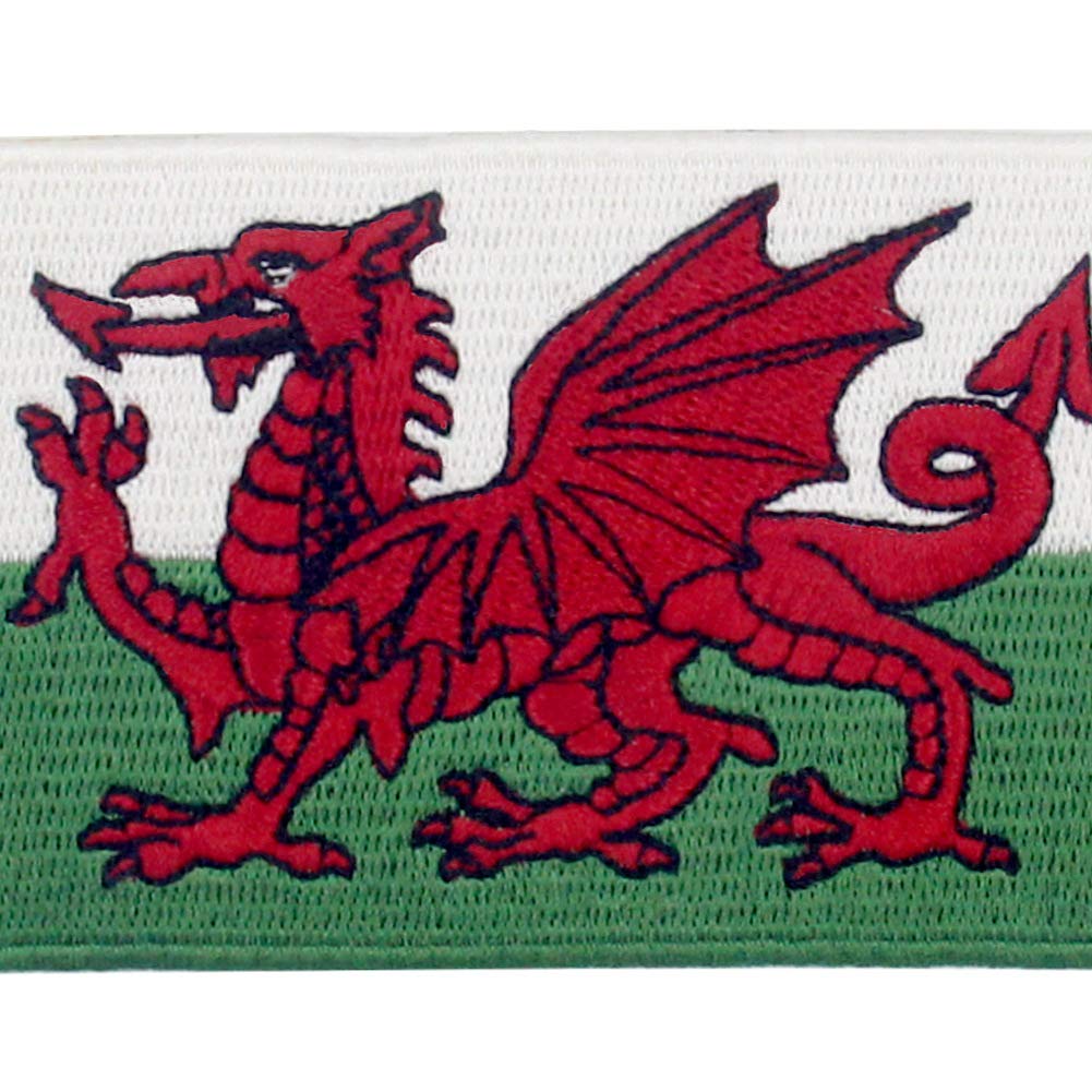 Wales Flag Patch - Embroidered Welsh Applique for Iron On or Sew On - Perfect for Backpacks, Jackets, and DIY Crafts